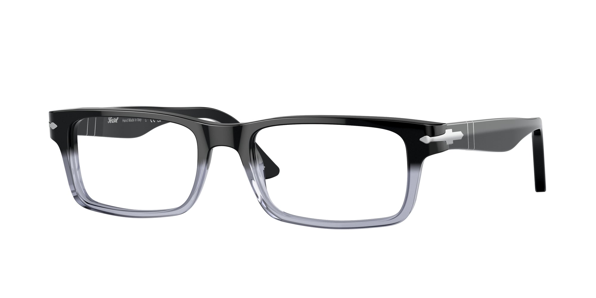 Persol Uomo Persol PO3050V 966 Montature da vista Acetato Nero Trasparente Squadrata Normale Persol Uomo Persol PO3050V 966 Montature da vista Acetato Nero Trasparente Squadrata Normale