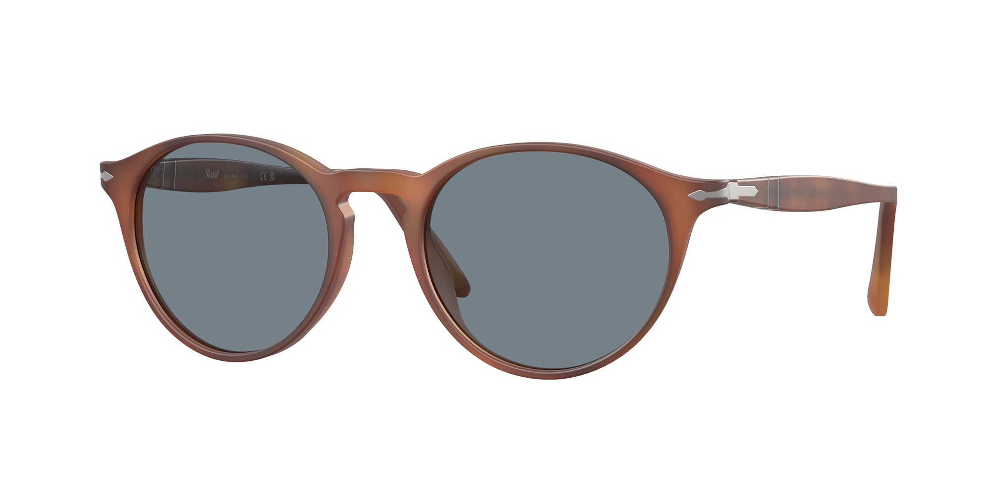 Persol Uomo Persol PO3092SM 900656 Occhiali da sole Acetato Marrone Blu Rotonda Normale Persol Uomo Persol PO3092SM 900656 Occhiali da sole Acetato Marrone Blu Rotonda Normale