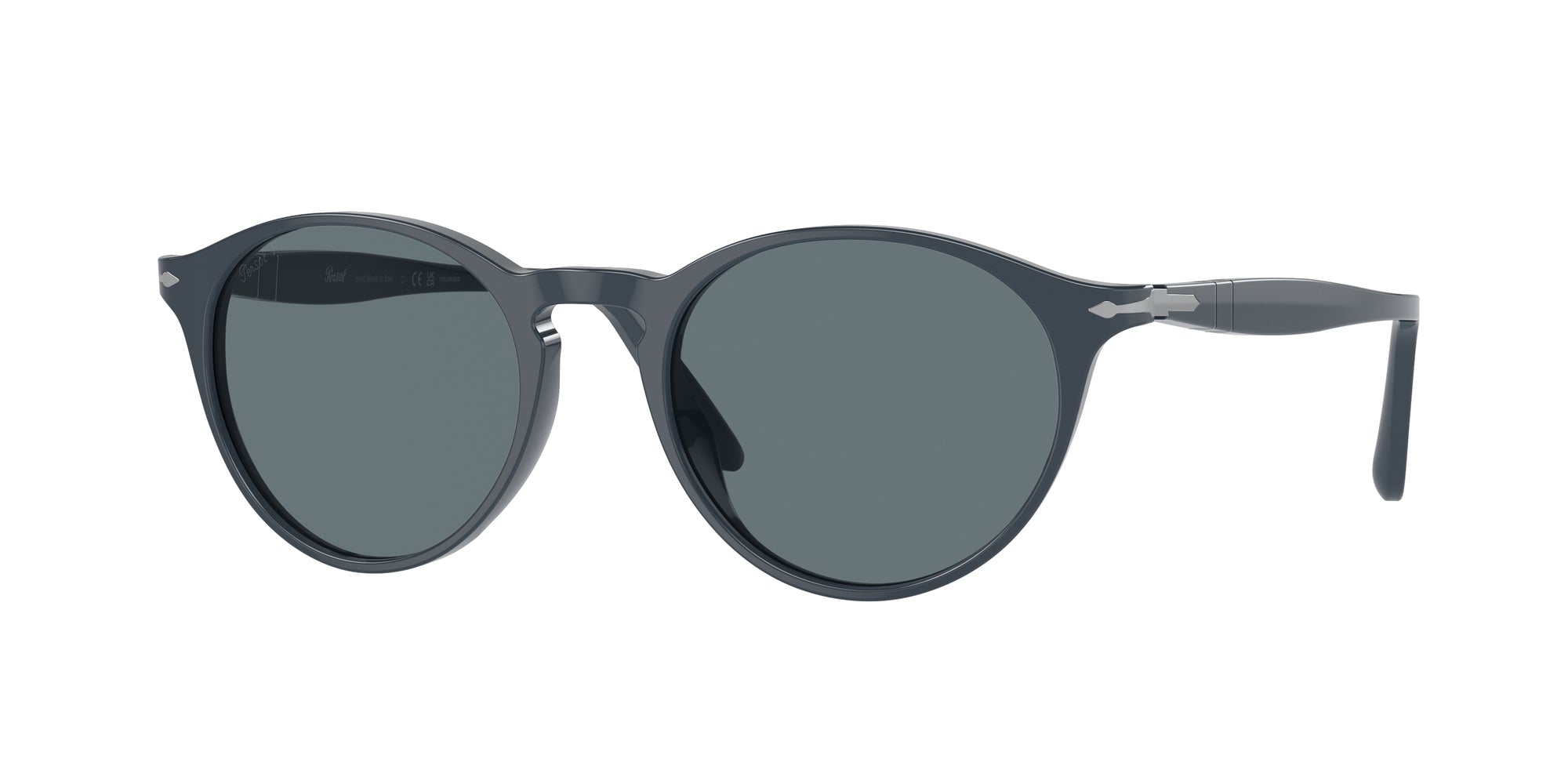 Persol Uomo Persol PO3092SM 90693R Occhiali da sole Acetato Blu Blu Rotonda Polarizzata