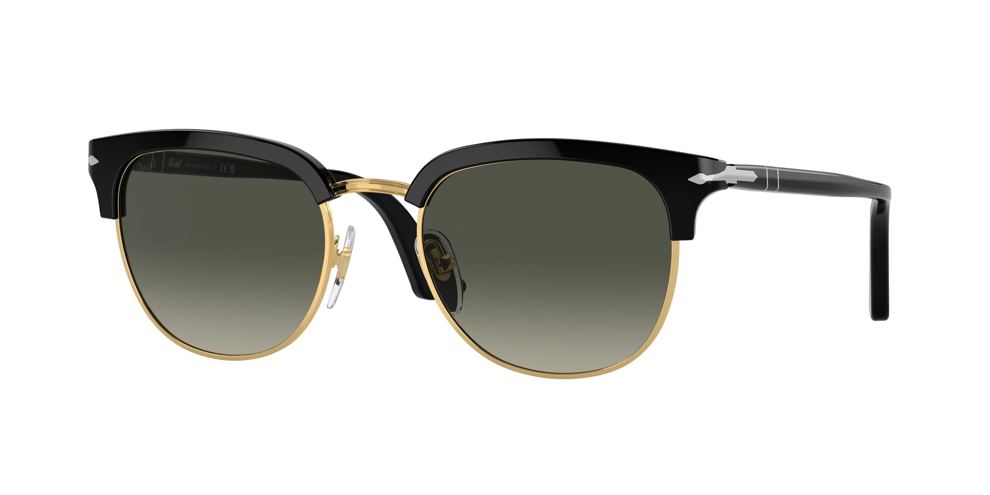 Persol Uomo Persol PO3105S CELLOR 112871 Occhiali da sole Acetato Nero Grigio Pantos Normale Sfumato