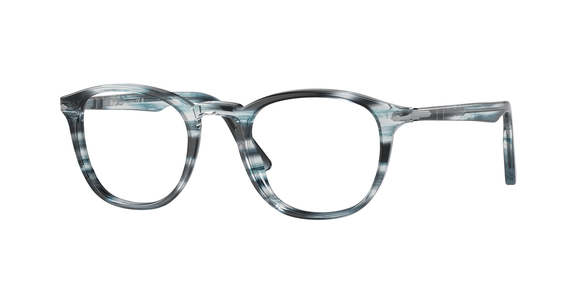 Persol Uomo Persol PO3143V 1051 Montature da vista Acetato Grigio Trasparente Rotonda Normale Persol Uomo Persol PO3143V 1051 Montature da vista Acetato Grigio Trasparente Rotonda Normale
