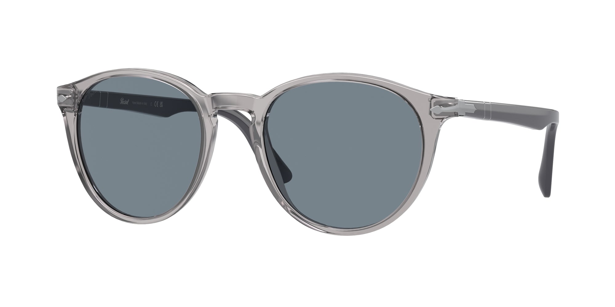 Persol Uomo Persol PO3152S 113356 Occhiali da sole Acetato Grigio Blu Rotonda Normale