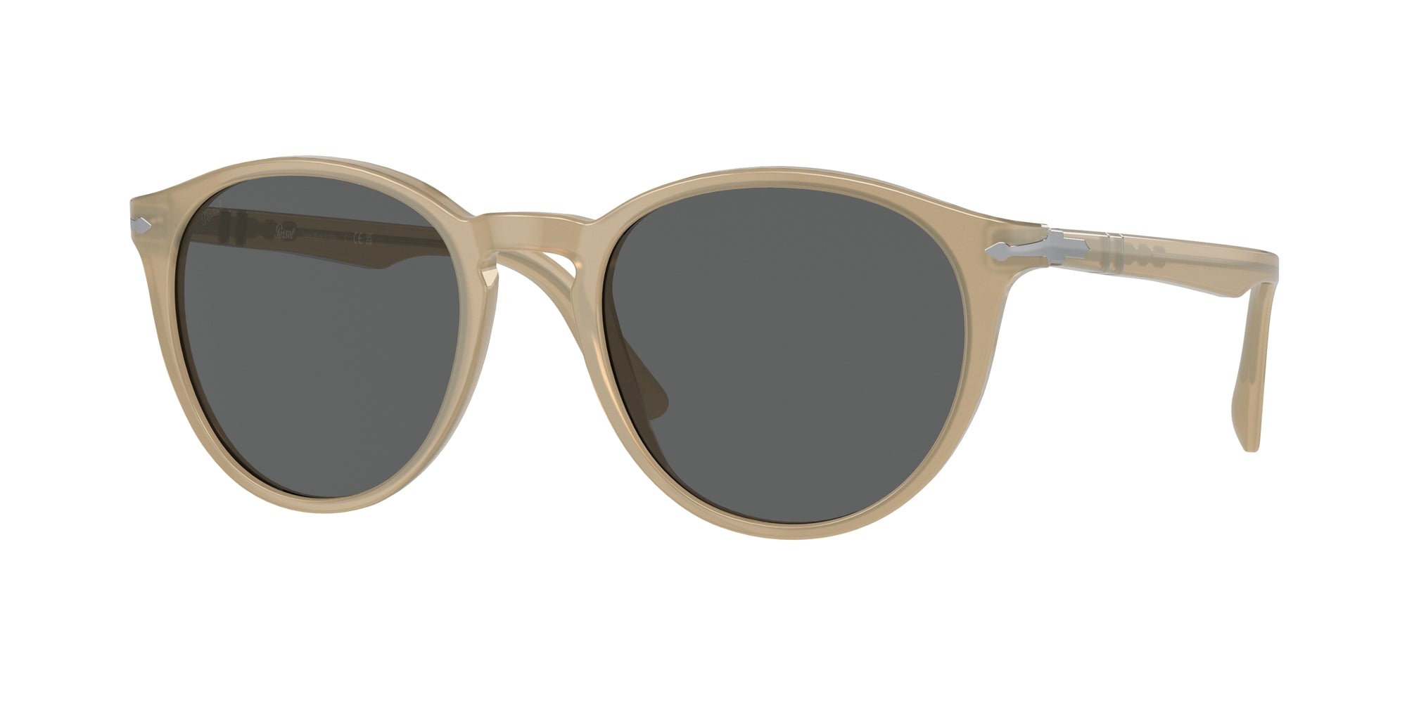 Persol Uomo Persol PO3152S 1169B1 Occhiali da sole Acetato Marrone Grigio Rotonda Normale