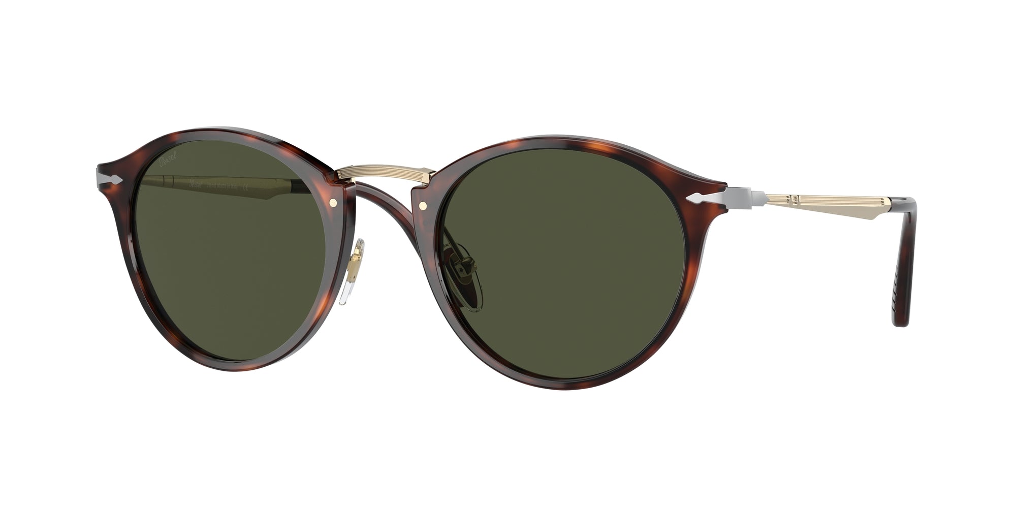 Persol Uomo Persol PO3166S 24/31 Occhiali da sole Plastica Havana Verde Pantos Normale