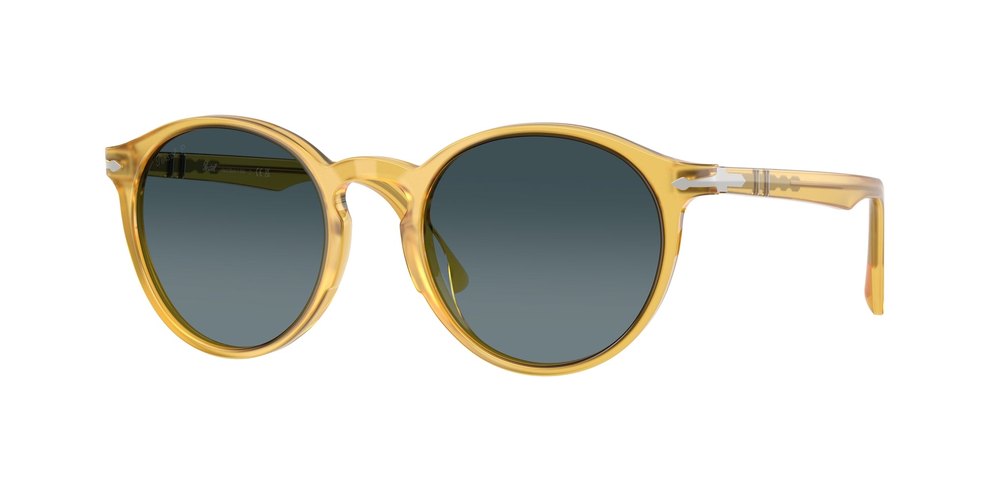 Persol Uomo Persol PO3171S 204/S3 Occhiali da sole Acetato Giallo Pantos Polarizzata Sfumato