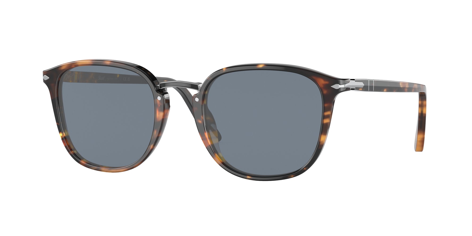 Persol Uomo Persol PO3186S 1081R5 Occhiali da sole Acetato Marrone Blu Rotonda Normale Persol Uomo Persol PO3186S 1081R5 Occhiali da sole Acetato Marrone Blu Rotonda Normale
