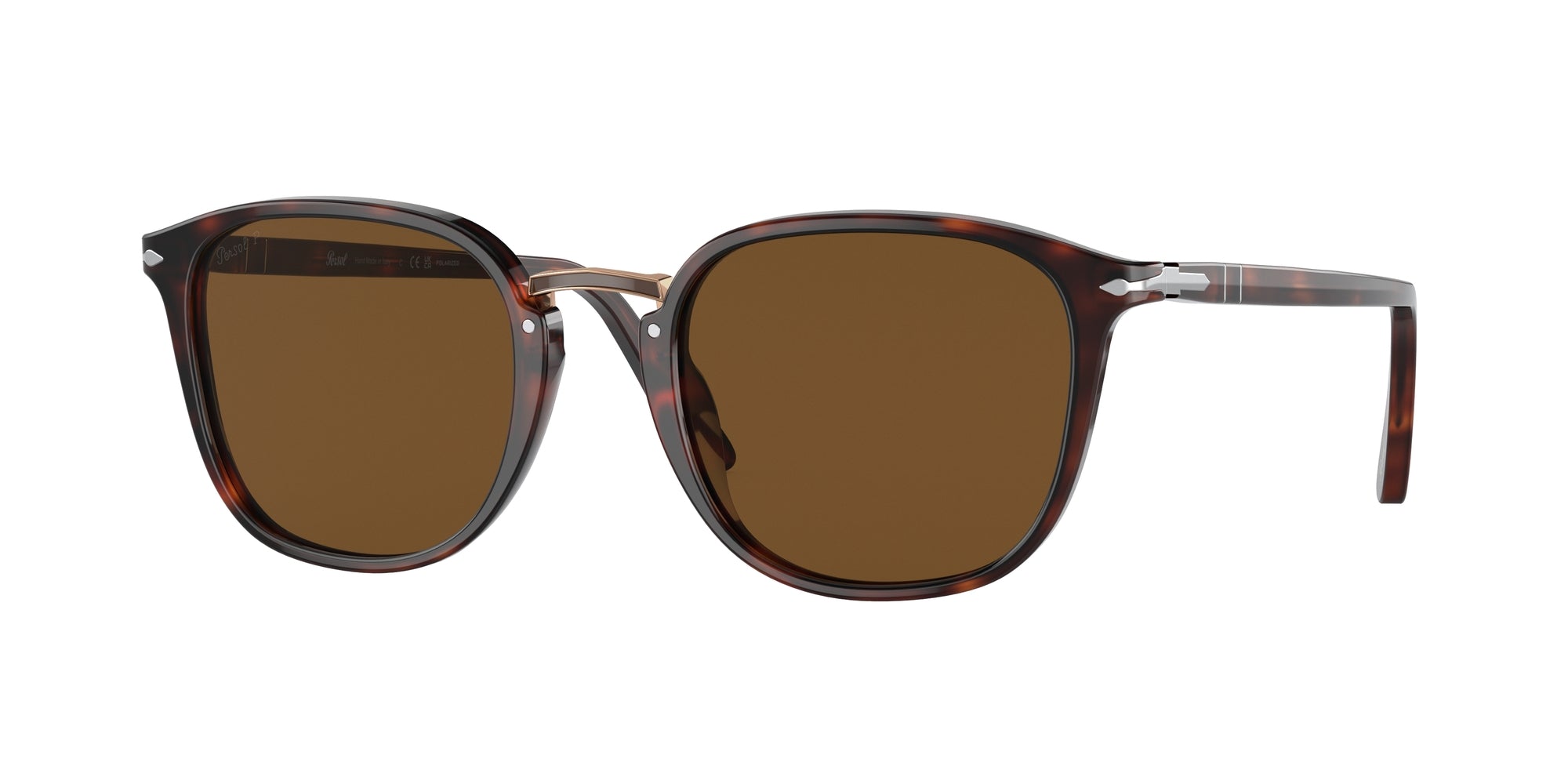 Persol Uomo Persol PO3186S 24/57 Occhiali da sole Plastica Havana Pantos Polarizzata