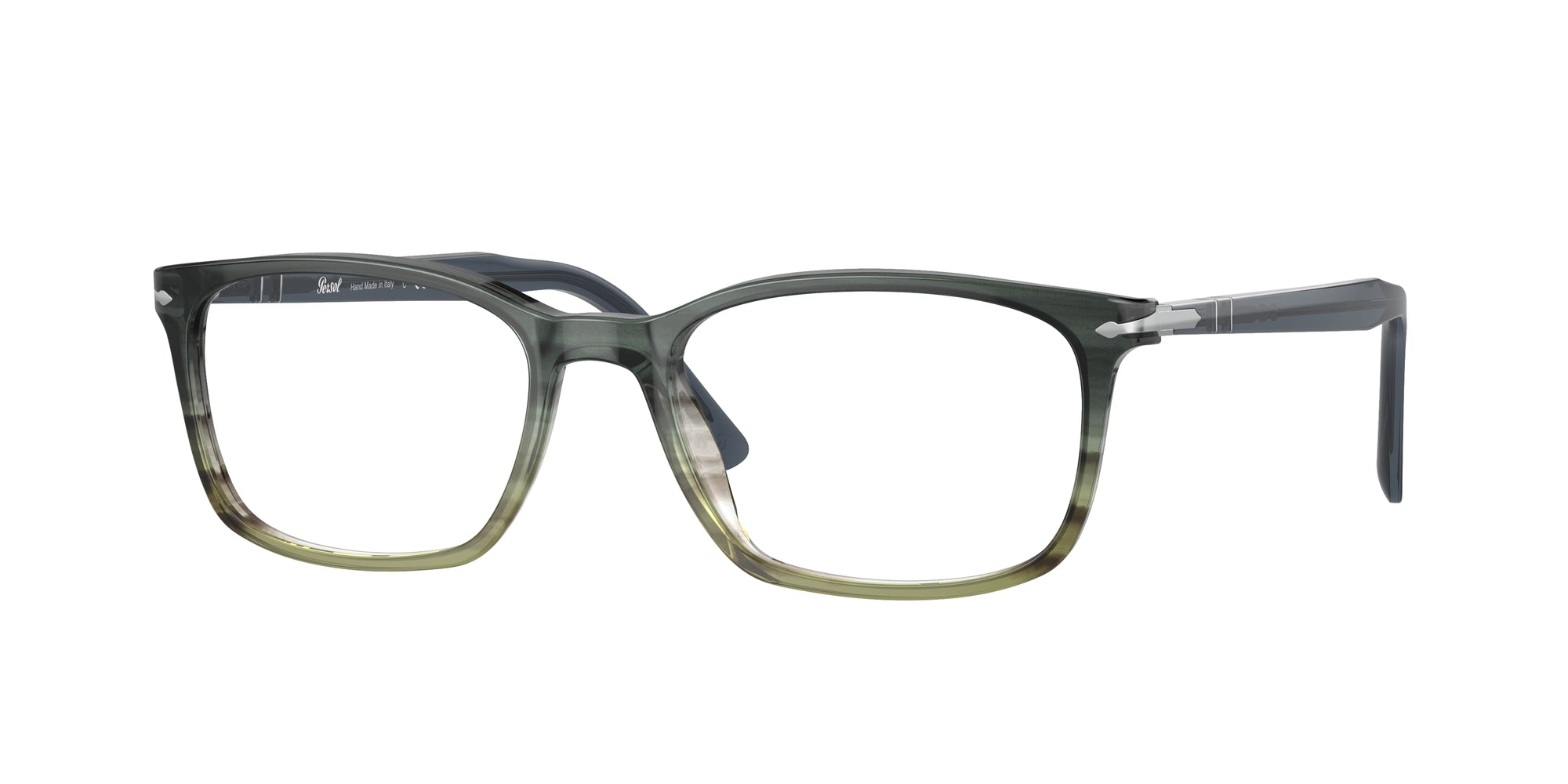Persol Uomo Persol PO3189V 1012 Montature da vista Acetato Grigio Trasparente Squadrata Normale