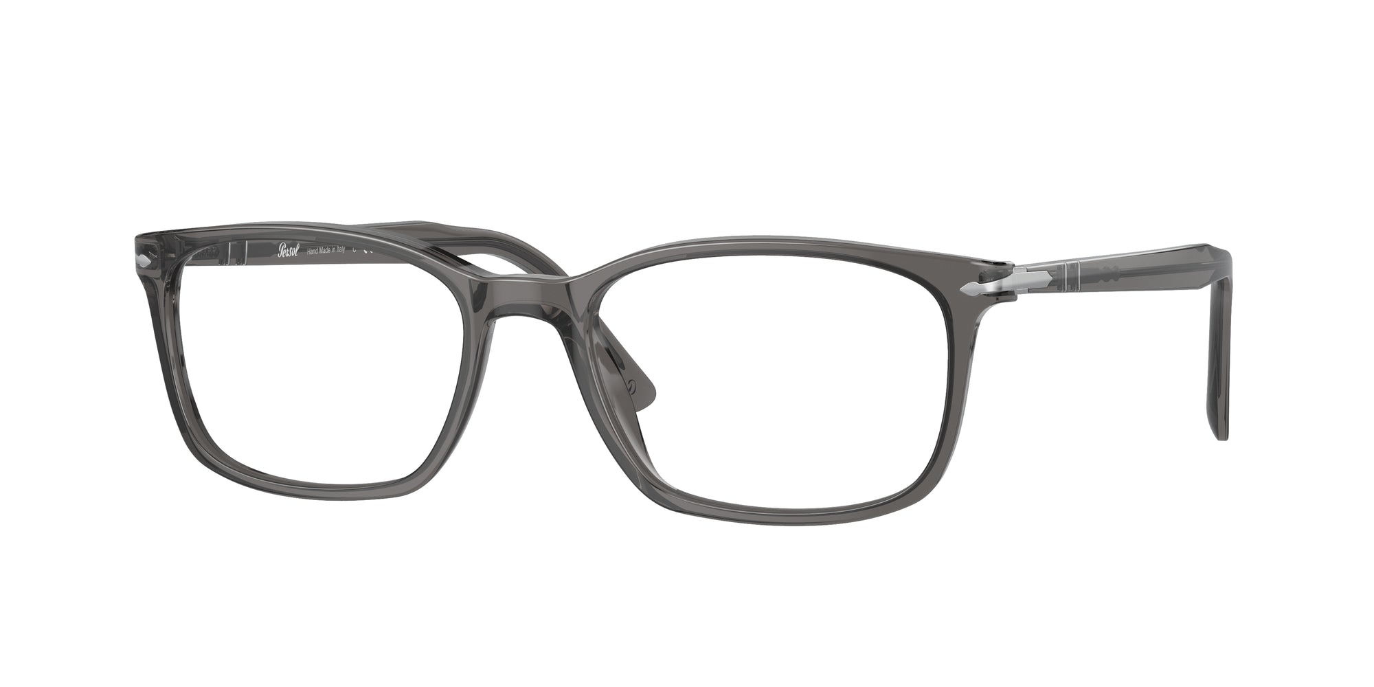 Persol Uomo Persol PO3189V 1196 Montature da vista Acetato Grigio Trasparente Squadrata Normale