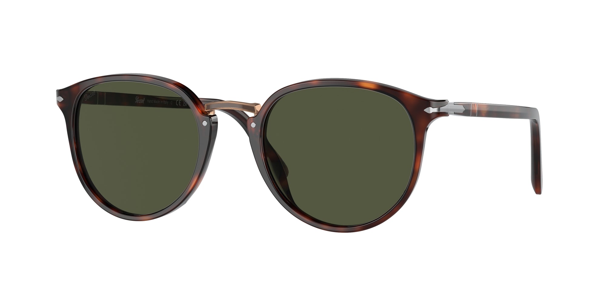 Persol Uomo Persol PO3210S 24/31 Occhiali da sole Acetato Tartaruga Verde Rotonda Normale Persol Uomo Persol PO3210S 24/31 Occhiali da sole Acetato Tartaruga Verde Rotonda Normale