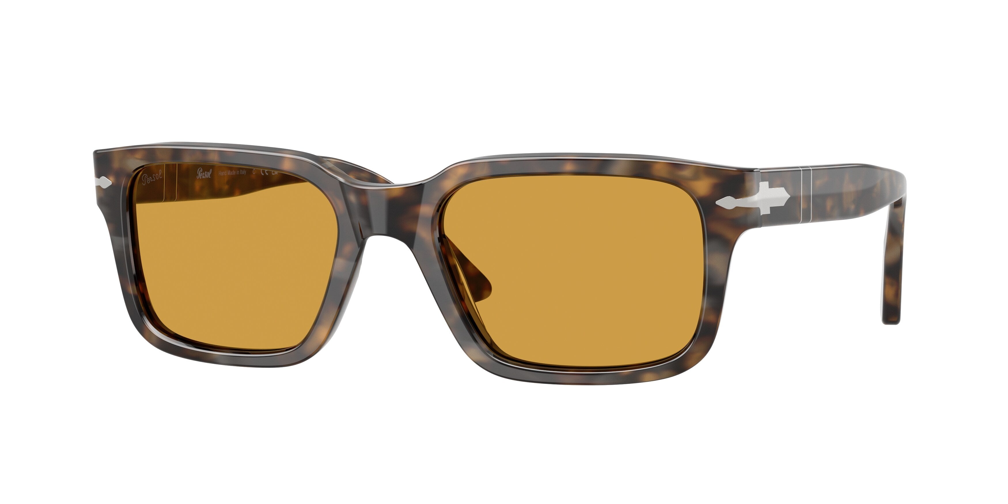 Persol Uomo Persol PO3272S 124853 Occhiali da sole Acetato Marrone Giallo Squadrata Normale Persol Uomo Persol PO3272S 124853 Occhiali da sole Acetato Marrone Giallo Squadrata Normale