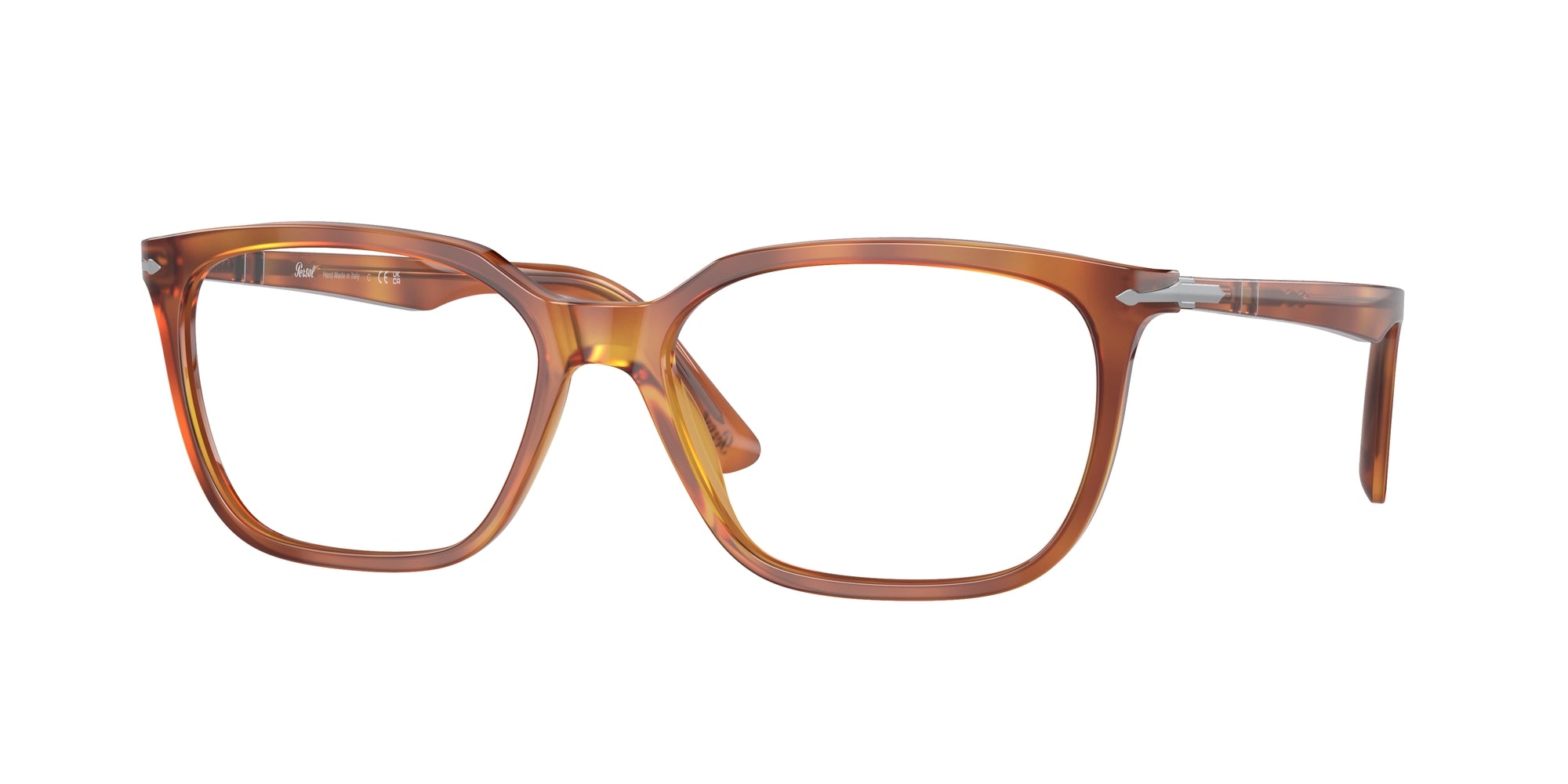 Persol Uomo Persol PO3298V 96 Montature da vista Acetato Marrone Trasparente Squadrata Normale