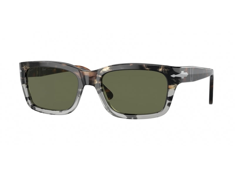 Persol Uomo Persol PO3301S 115958 Occhiali da sole Acetato Marrone Verde Squadrata Polarizzata