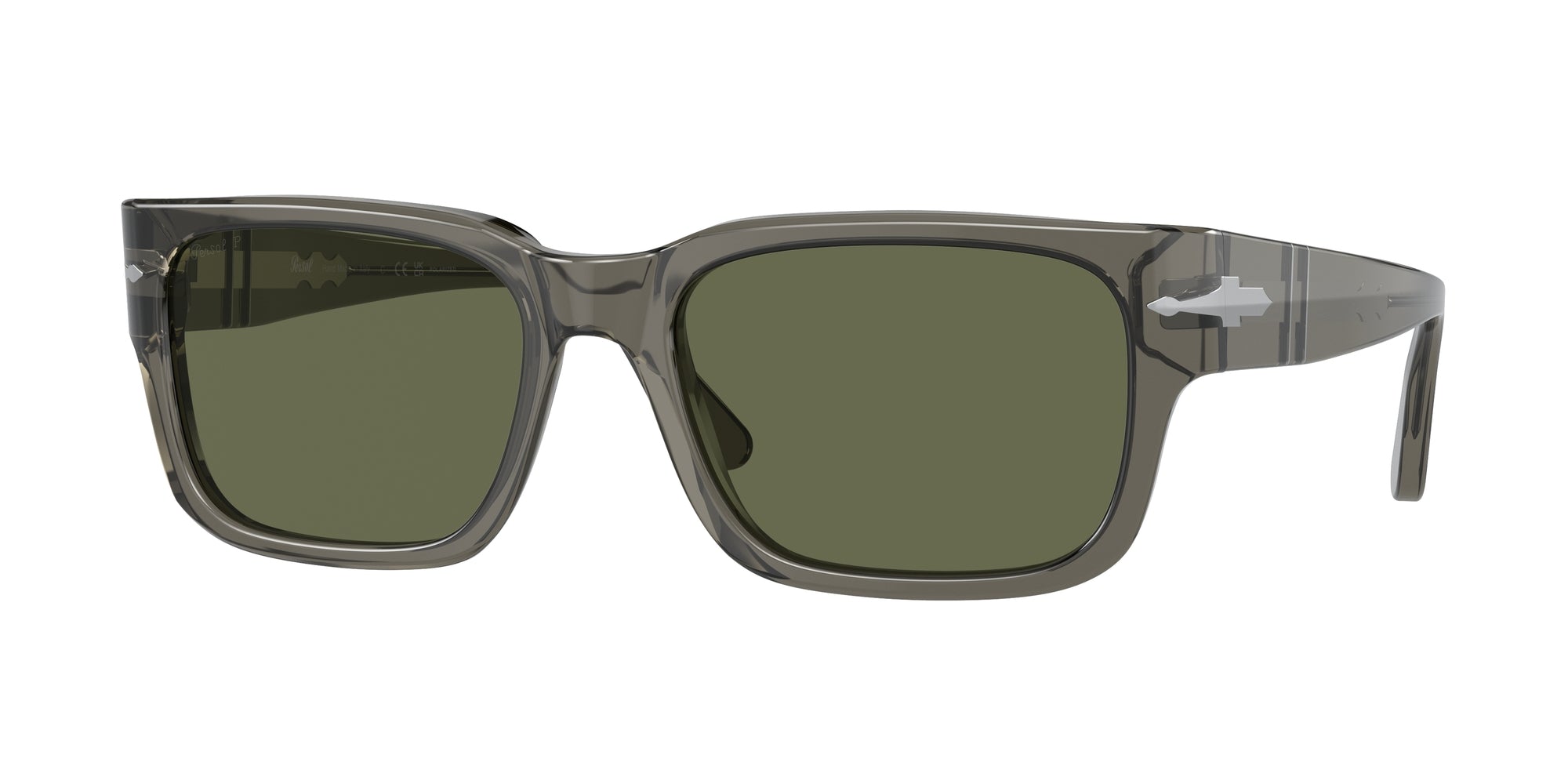 Persol Uomo Persol PO3315S 110358 Occhiali da sole Acetato Grigio Verde Squadrata Polarizzata