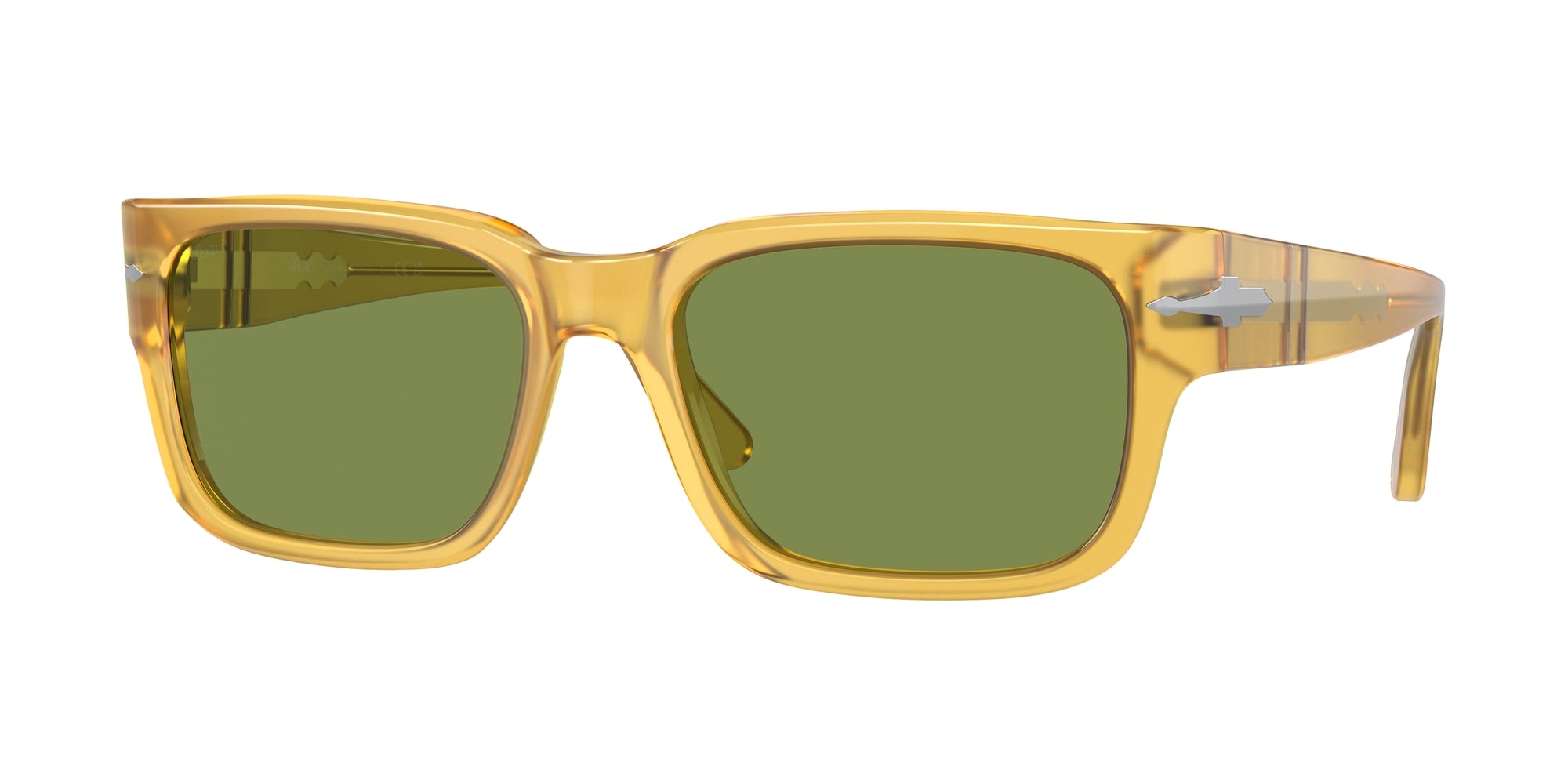 Persol Uomo Persol PO3315S 204/4E Occhiali da sole Acetato Giallo Verde Squadrata Normale