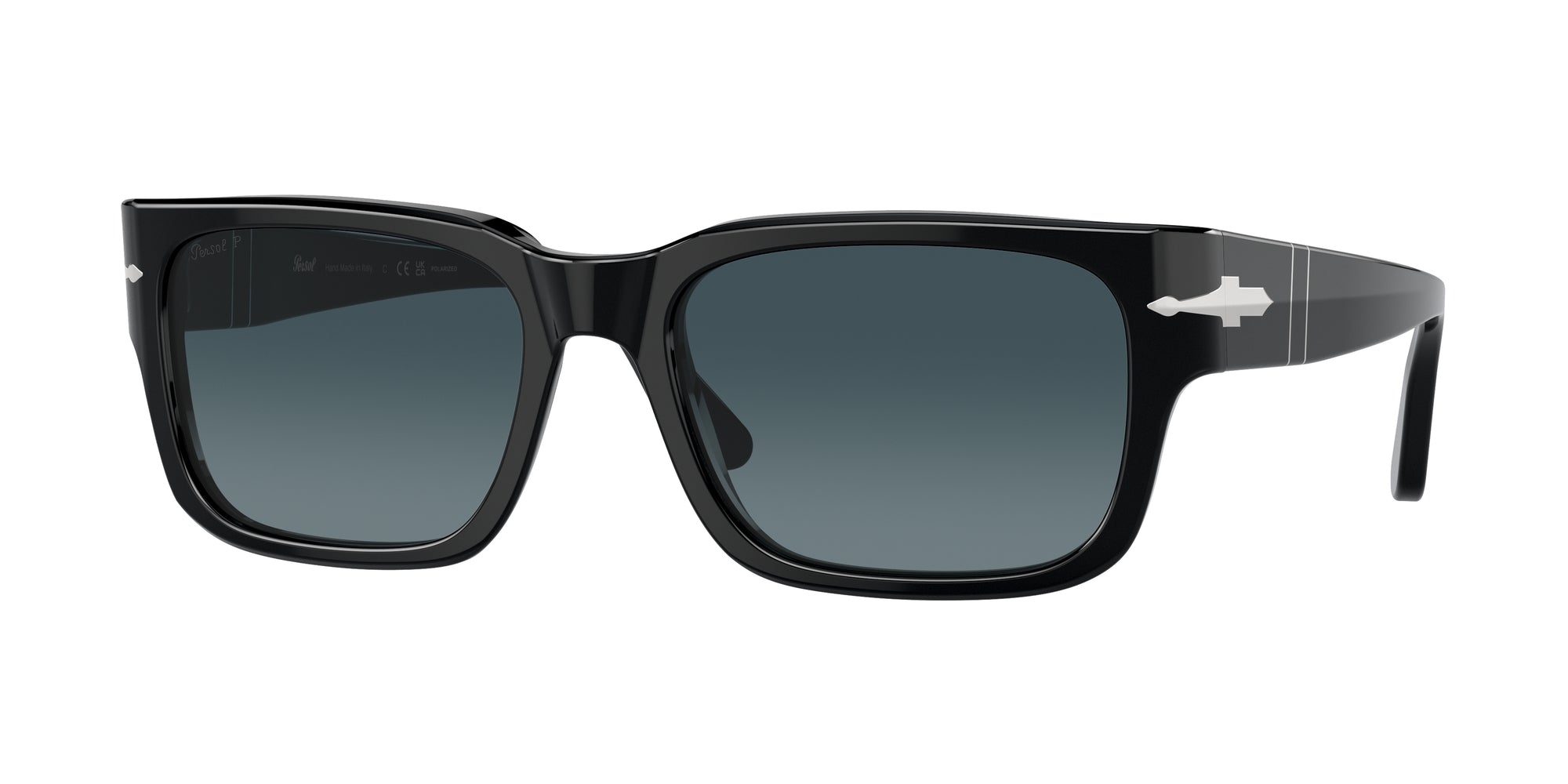 Persol Uomo Persol PO3315S 95/S3 Occhiali da sole Acetato Nero Blu Squadrata Polarizzata Sfumato Persol Uomo Persol PO3315S 95/S3 Occhiali da sole Acetato Nero Blu Squadrata Polarizzata Sfumato