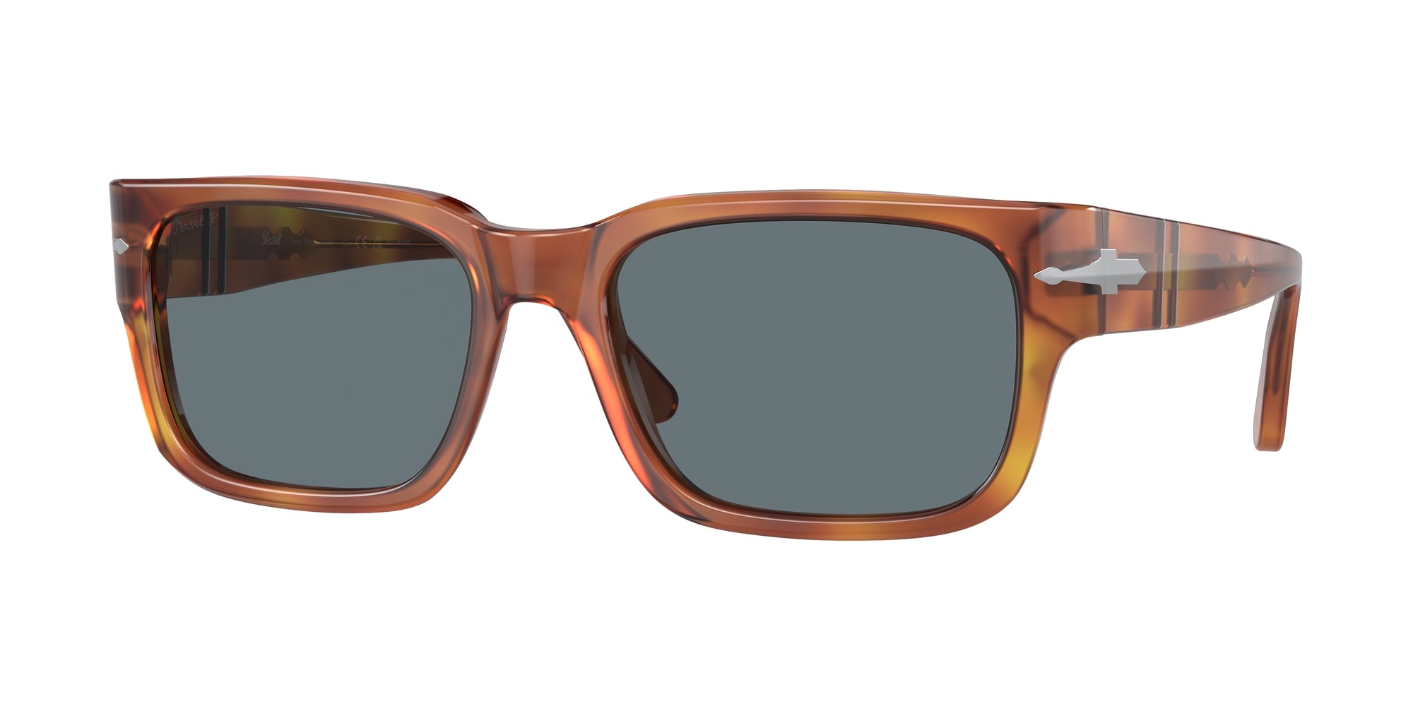 Persol Uomo Persol PO3315S 96/3R Occhiali da sole Acetato Marrone Blu Squadrata Polarizzata Persol Uomo Persol PO3315S 96/3R Occhiali da sole Acetato Marrone Blu Squadrata Polarizzata