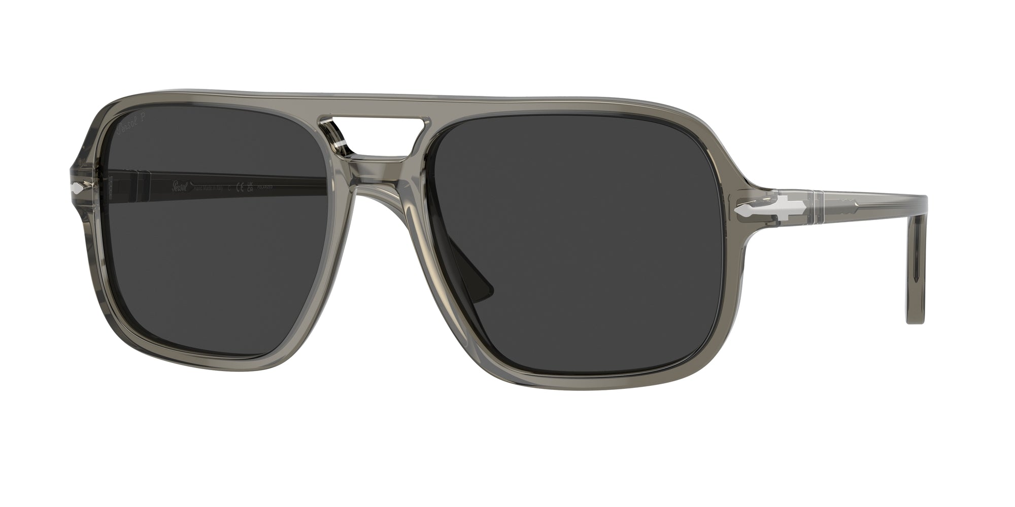 Persol Uomo Persol PO3328S 110348 Occhiali da sole Acetato Grigio Grigio Pilot Polarizzata Antiriflesso Persol Uomo Persol PO3328S 110348 Occhiali da sole Acetato Grigio Grigio Pilot Polarizzata Antiriflesso