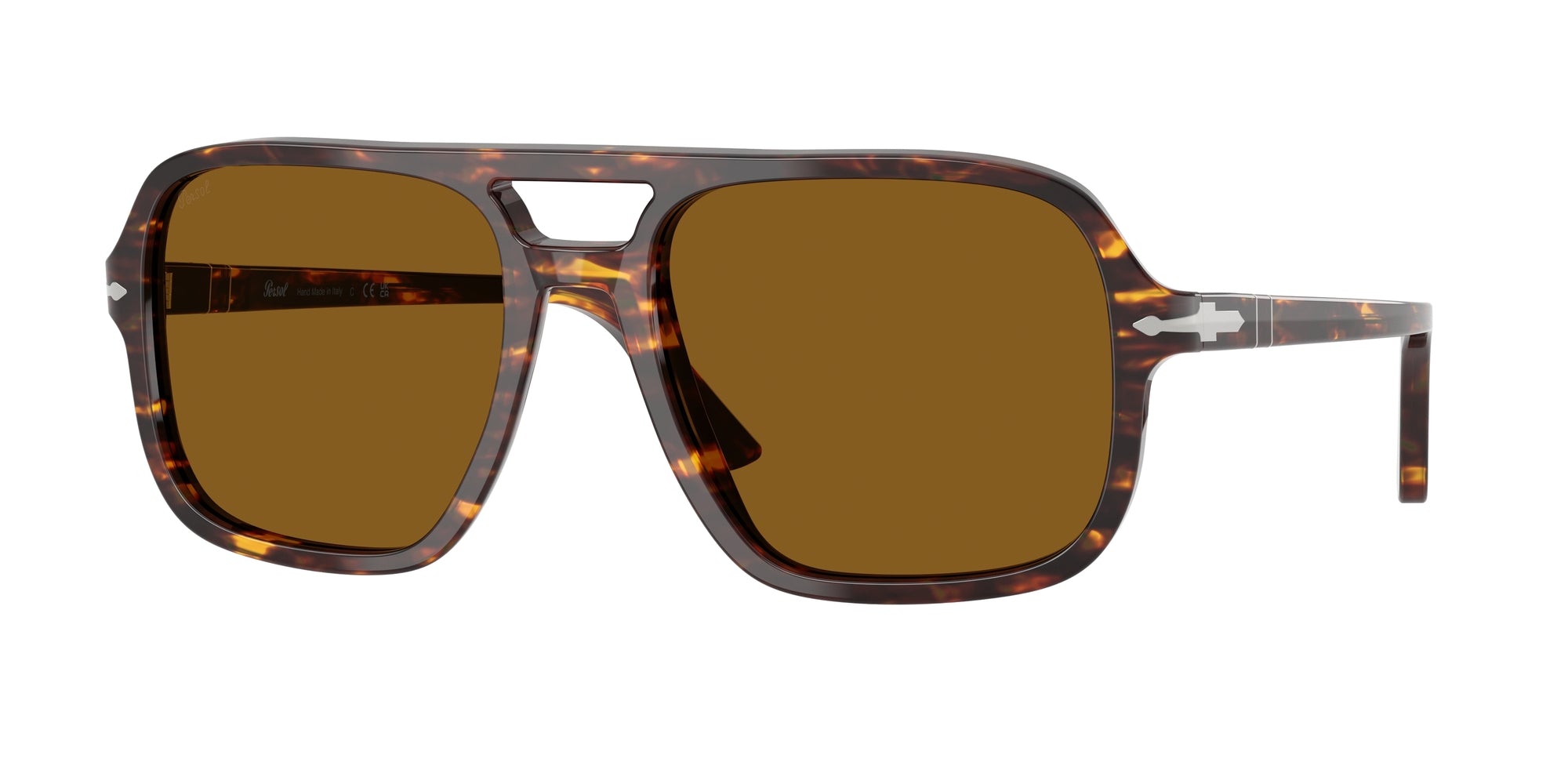 Persol Uomo Persol PO3328S 121533 Occhiali da sole Acetato Marrone Marrone Pilot Normale Persol Uomo Persol PO3328S 121533 Occhiali da sole Acetato Marrone Marrone Pilot Normale