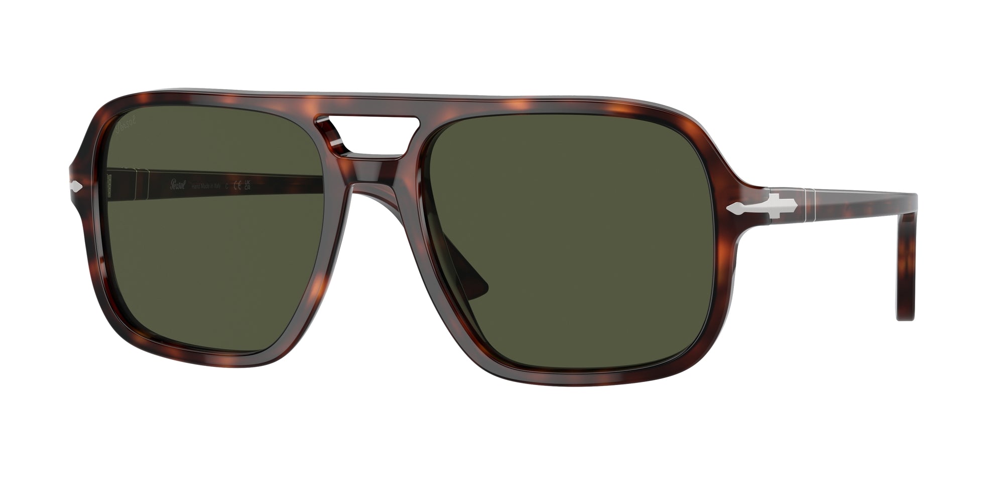 Persol Uomo Persol PO3328S 24/31 Occhiali da sole Acetato Tartaruga Verde Pilot Normale Persol Uomo Persol PO3328S 24/31 Occhiali da sole Acetato Tartaruga Verde Pilot Normale