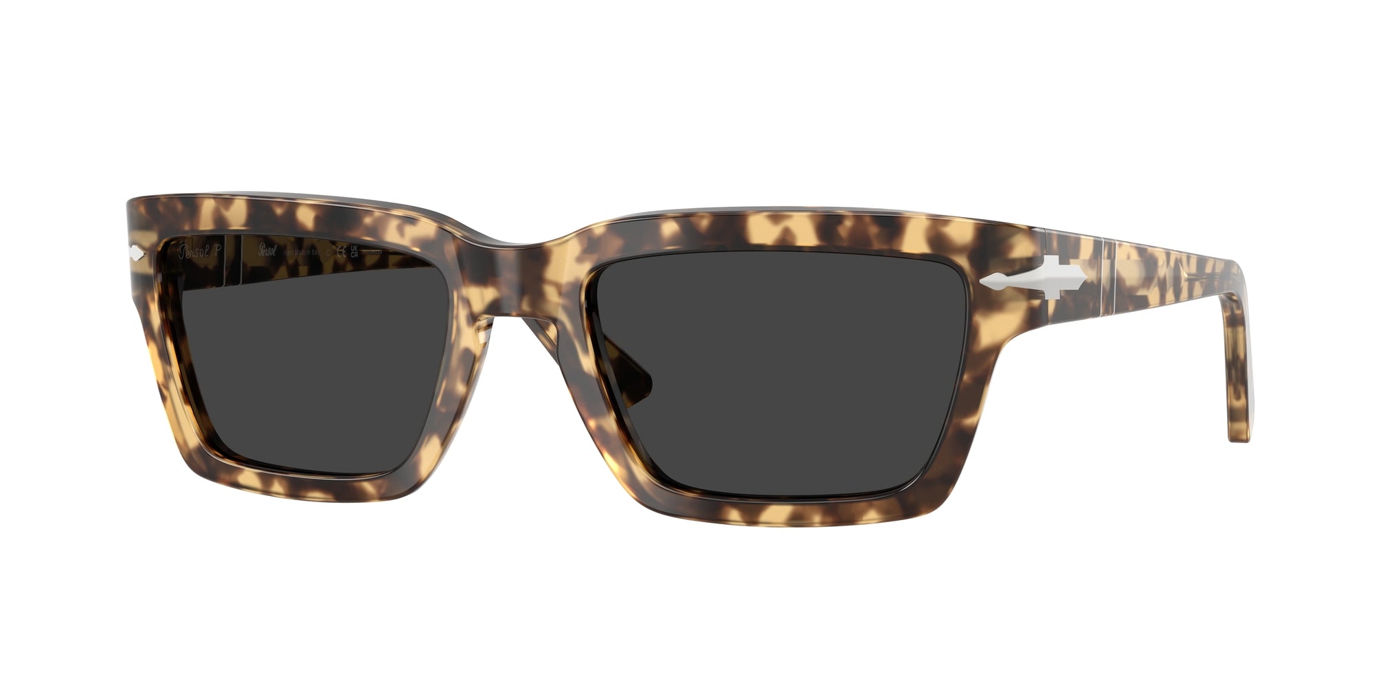 Persol Uomo Persol PO3363S 105648 Occhiali da sole Acetato Tartaruga Grigio Squadrata Polarizzata