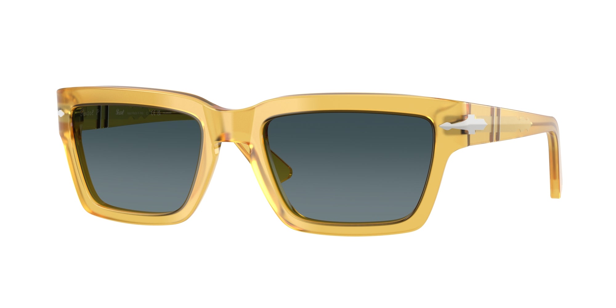 Persol Uomo Persol PO3363S 204/S3 Occhiali da sole Acetato Giallo Blu Squadrata Polarizzata Sfumato Persol Uomo Persol PO3363S 204/S3 Occhiali da sole Acetato Giallo Blu Squadrata Polarizzata Sfumato