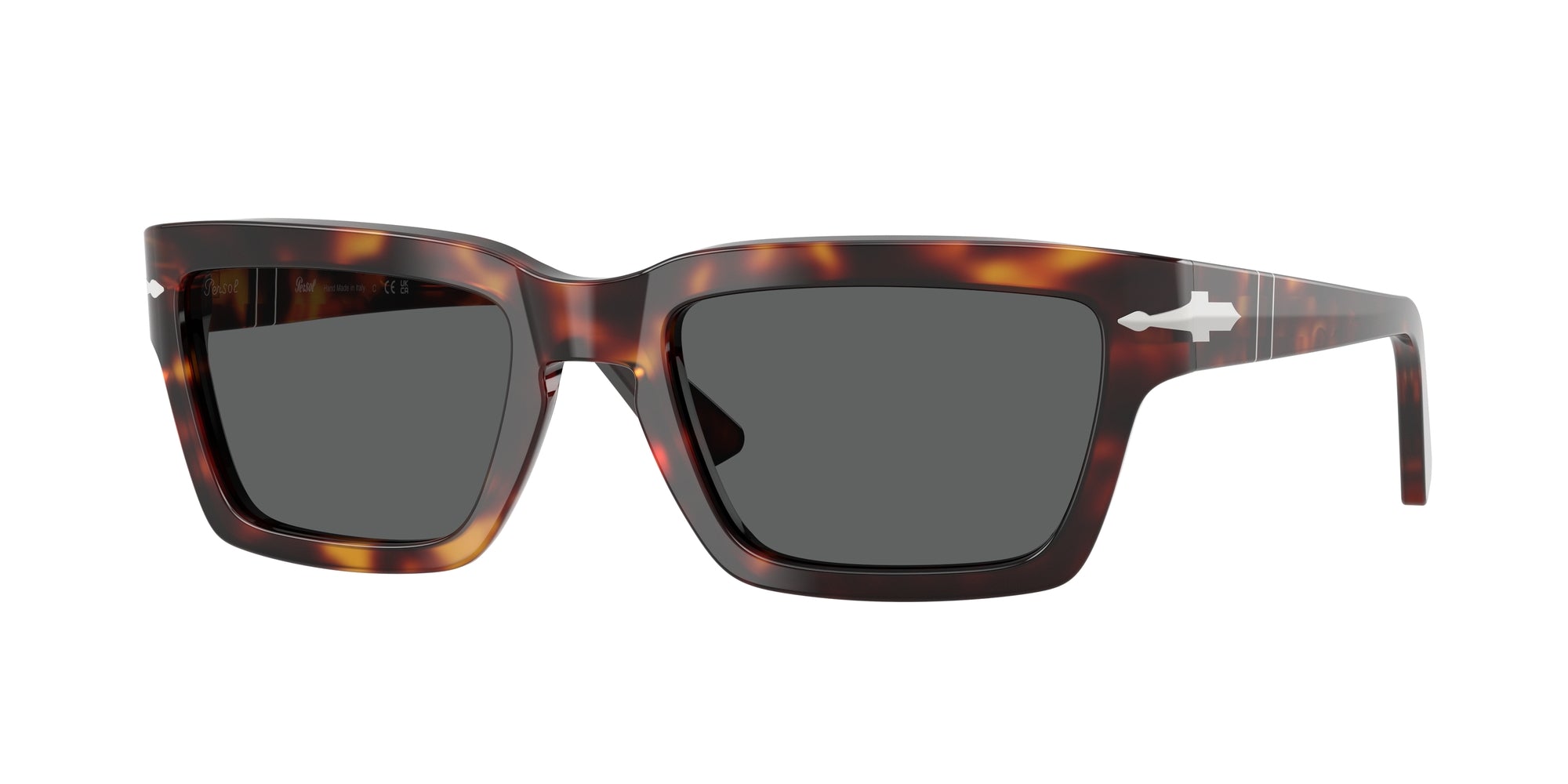 Persol Uomo Persol PO3363S 24/B1 Occhiali da sole Acetato Tartaruga Grigio Squadrata Normale
