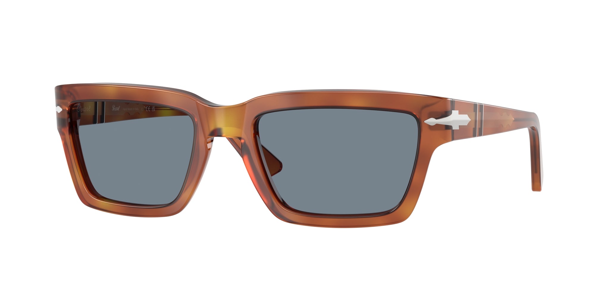 Persol Uomo Persol PO3363S 96/56 Occhiali da sole Acetato Marrone Blu Squadrata Normale Persol Uomo Persol PO3363S 96/56 Occhiali da sole Acetato Marrone Blu Squadrata Normale