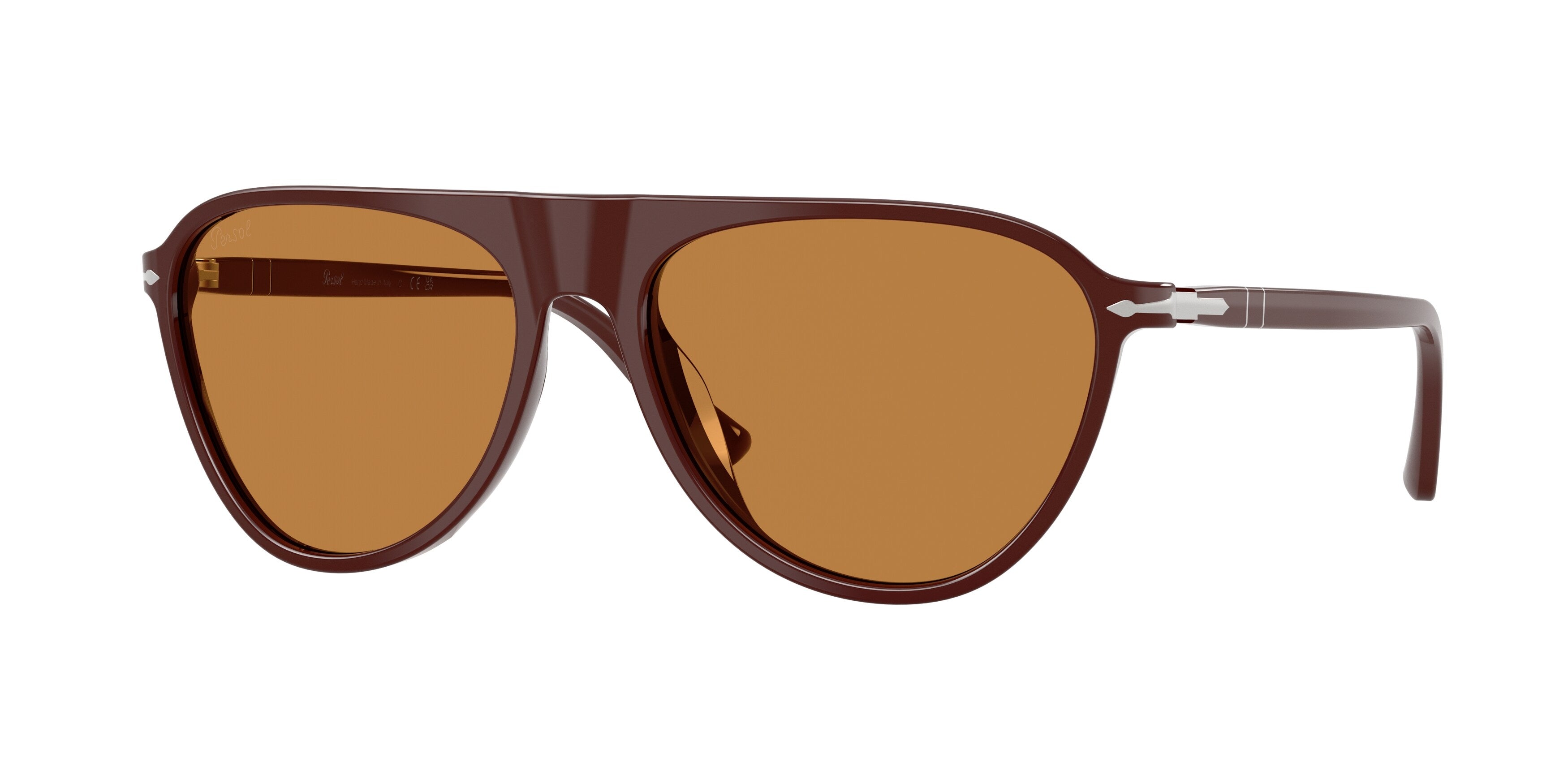 Persol Uomo Persol PO3404S 125873 Occhiali da sole Acetato Rosso Arancione Pilot Normale Persol Uomo Persol PO3404S 125873 Occhiali da sole Acetato Rosso Arancione Pilot Normale