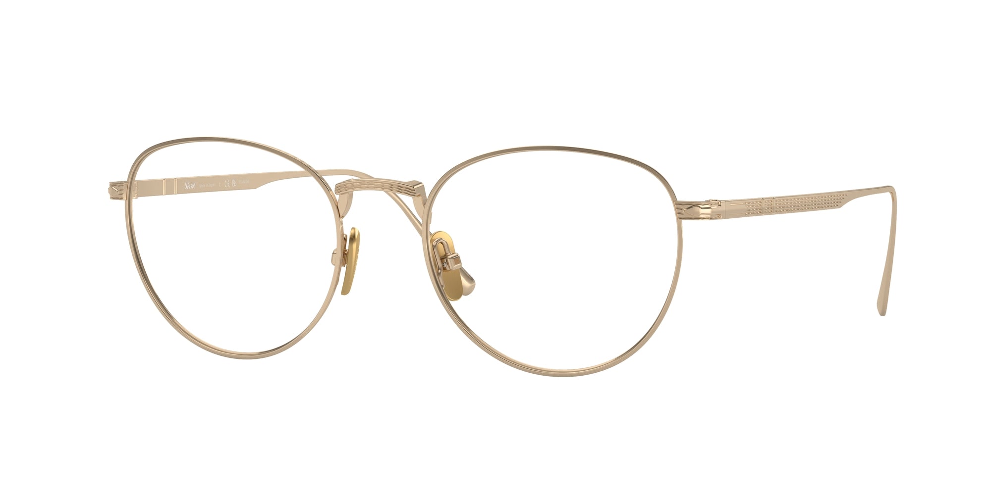 Persol Uomo Persol PO5002VT 8000 Montature da vista Titanio Oro Trasparente Pantos Normale