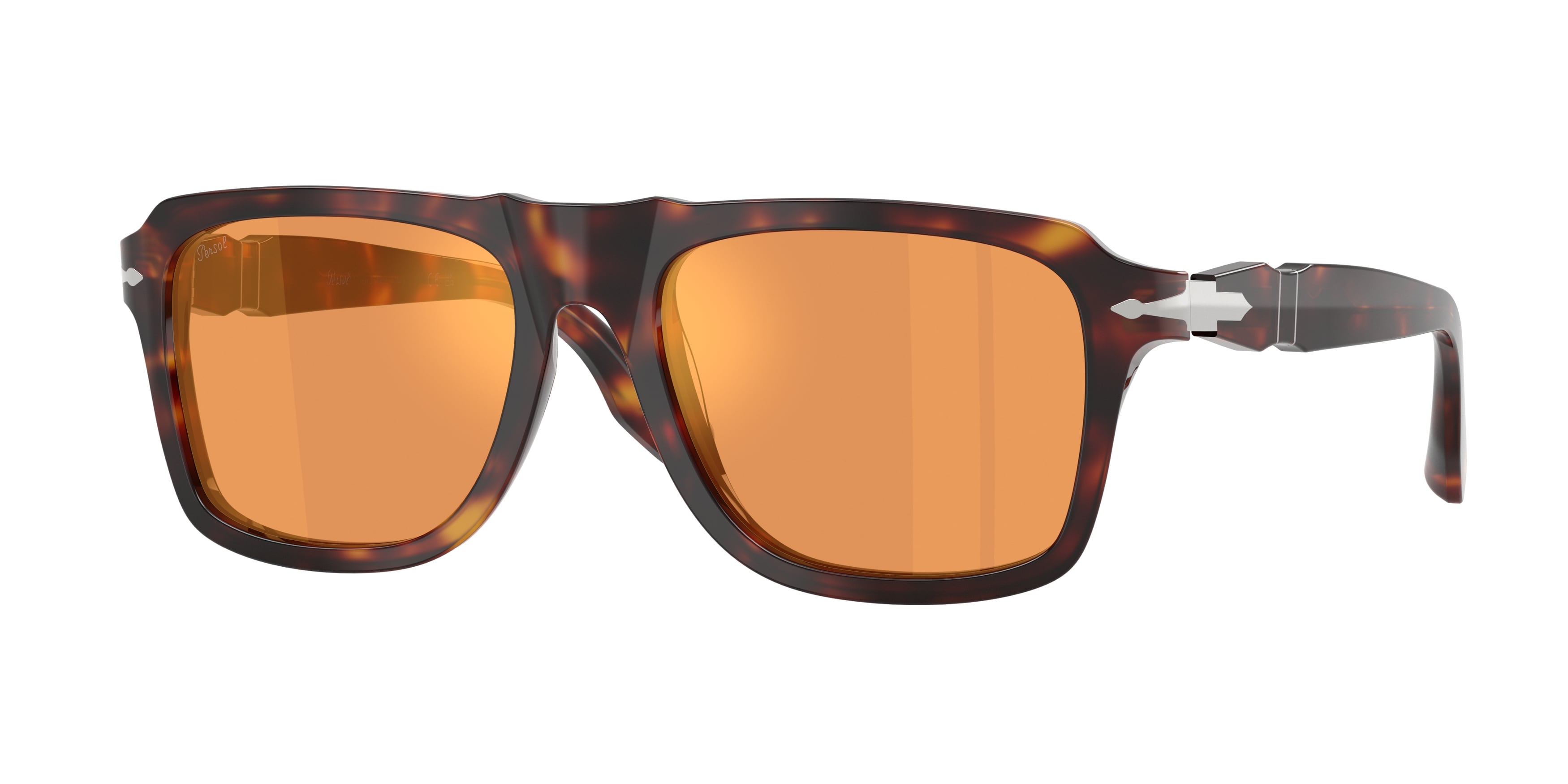 Persol Uomo Persol PO8002S 24/3L Occhiali da sole Acetato Tartaruga Giallo Squadrata Specchiate Persol Uomo Persol PO8002S 24/3L Occhiali da sole Acetato Tartaruga Giallo Squadrata Specchiate