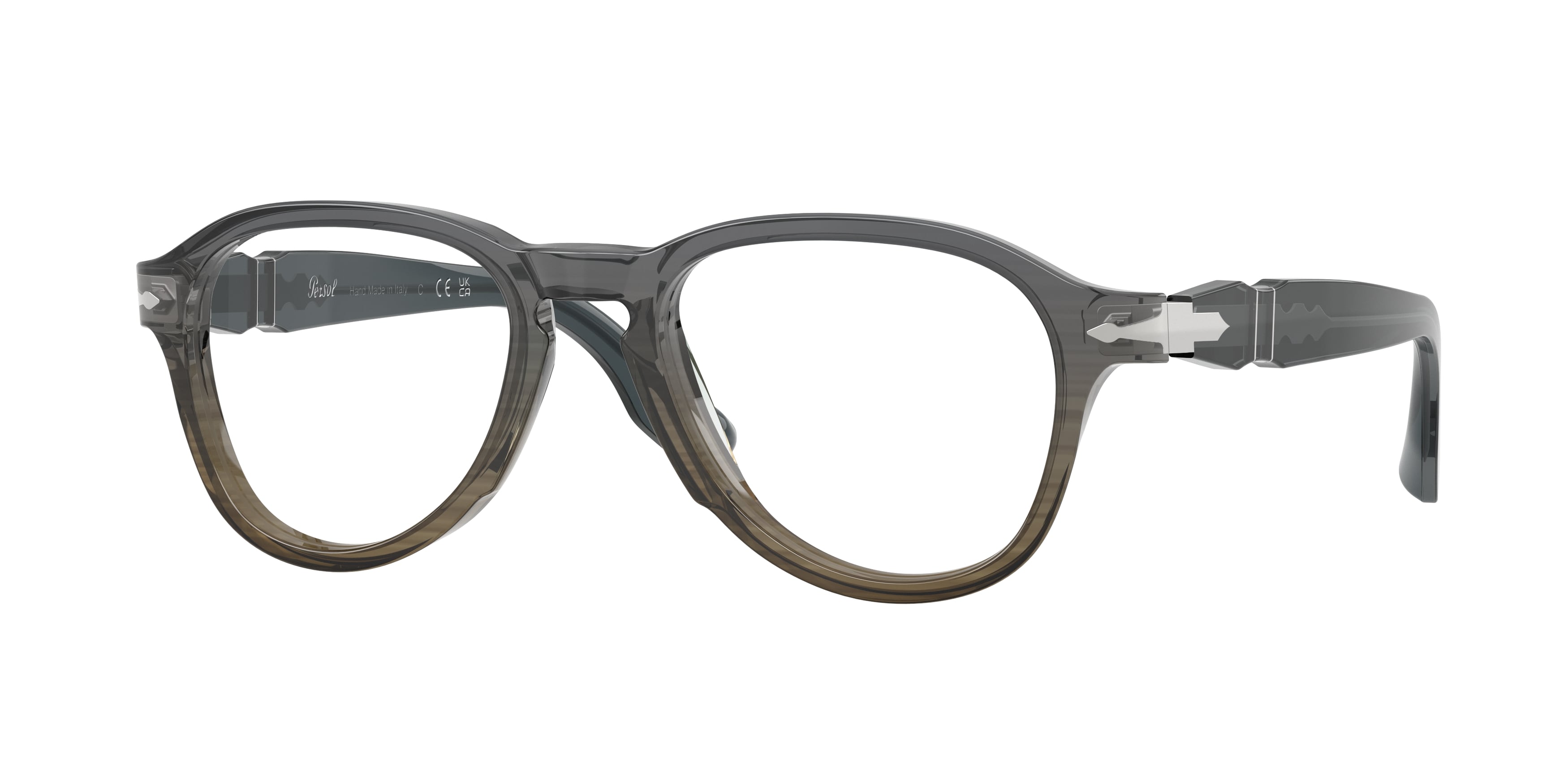 Persol Uomo Persol PO8004V 1012 Montature da vista Acetato Grigio Trasparente Pilot Normale Persol Uomo Persol PO8004V 1012 Montature da vista Acetato Grigio Trasparente Pilot Normale