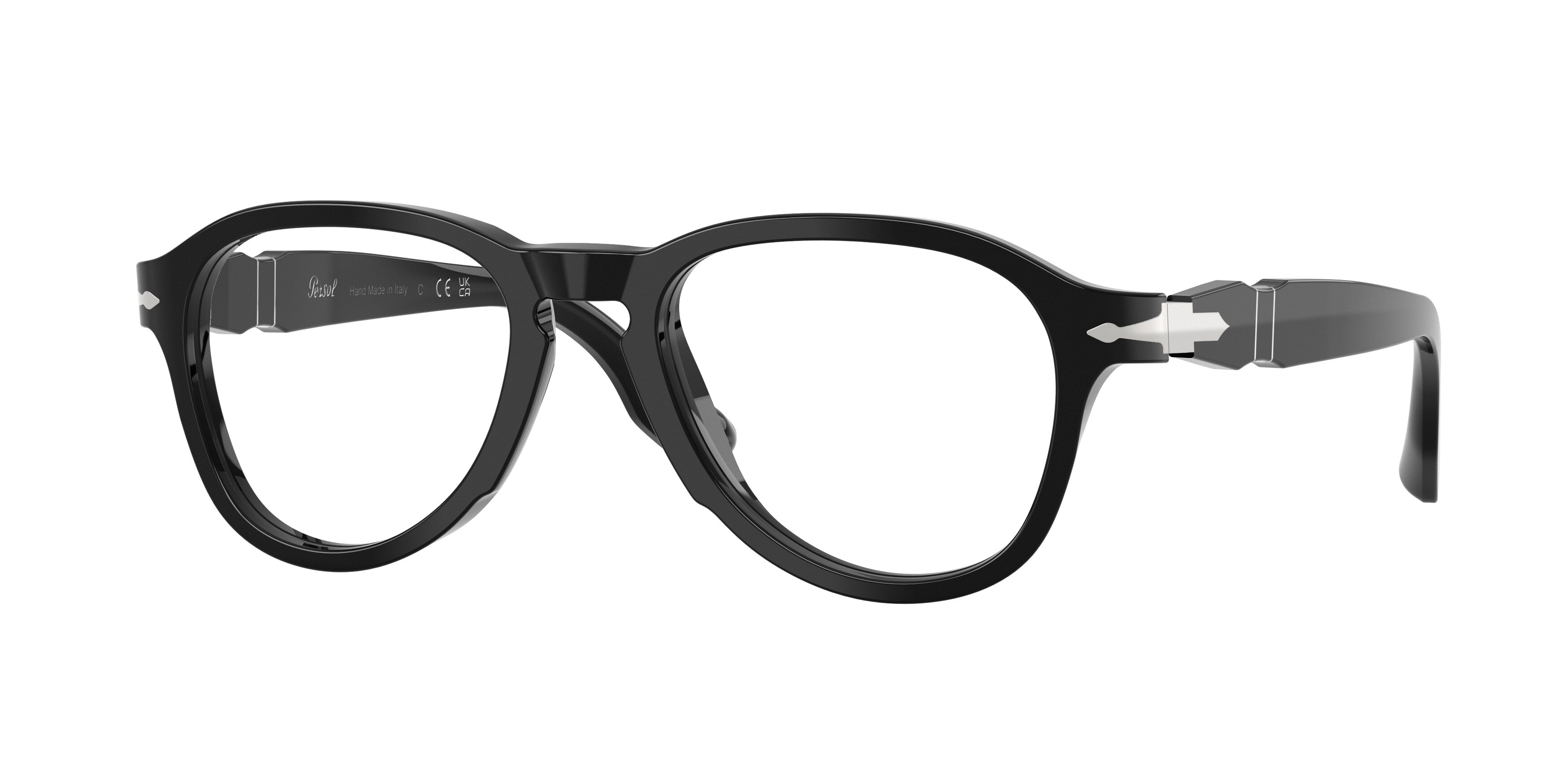 Persol Uomo Persol PO8004V 95 Montature da vista Acetato Nero Trasparente Pilot Normale