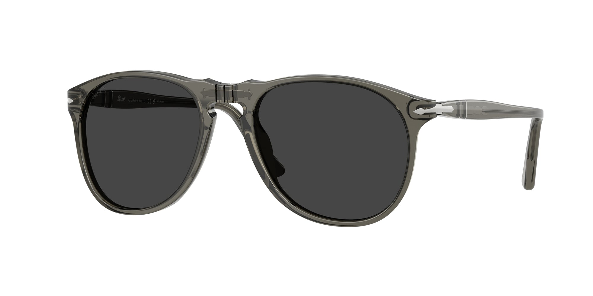 Persol Uomo Persol PO9649S 110348 Occhiali da sole Acetato Grigio Grigio Pilot Polarizzata