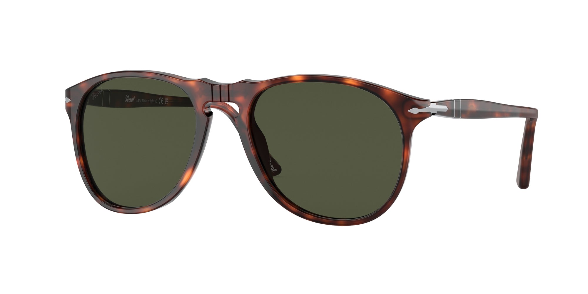 Persol Uomo Persol PO9649S 24/31 Occhiali da sole Acetato Tartaruga Verde Pilot Normale