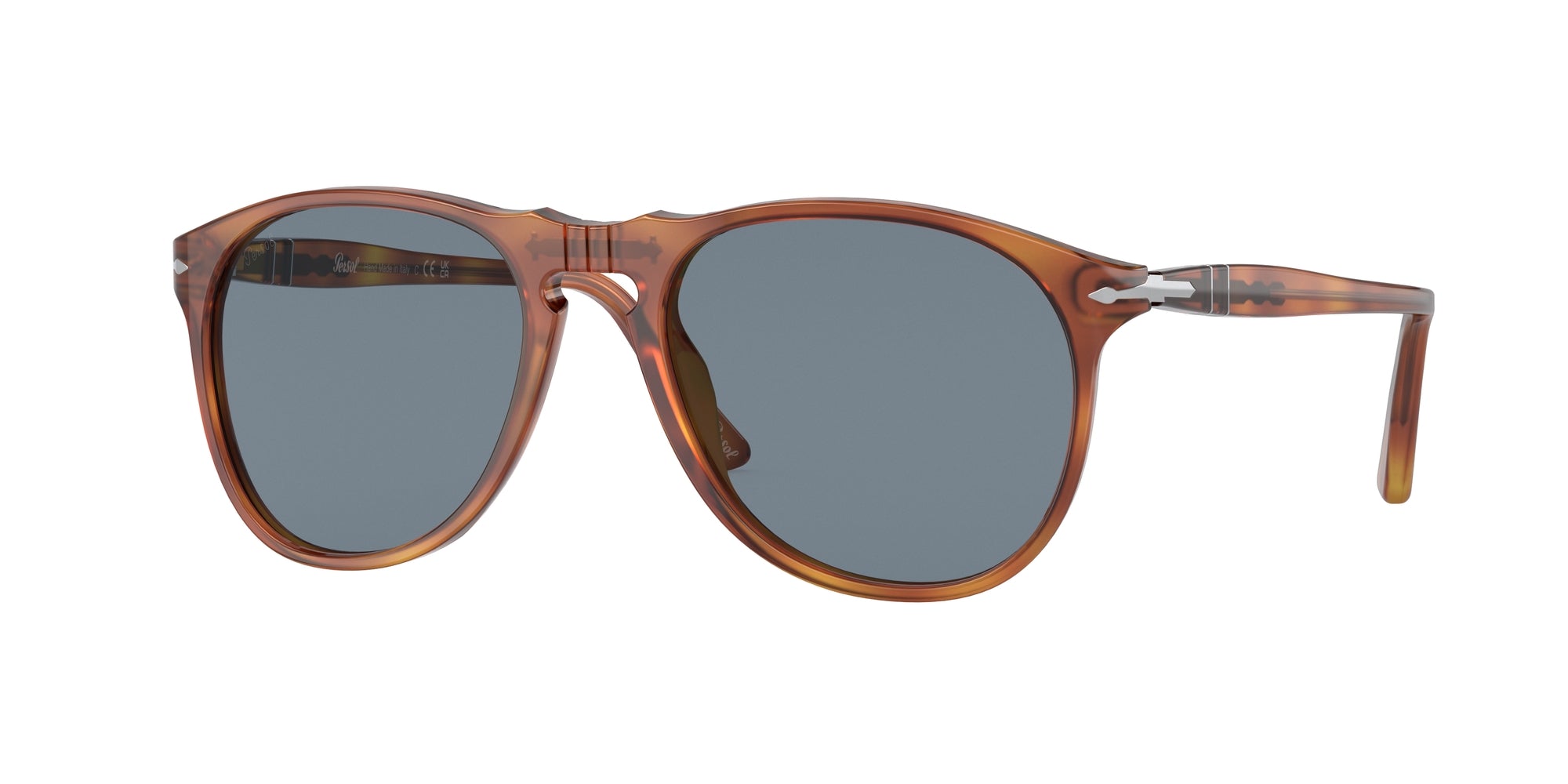 Persol Uomo Persol PO9649S 96/56 Occhiali da sole Plastica Havana Pilot Normale