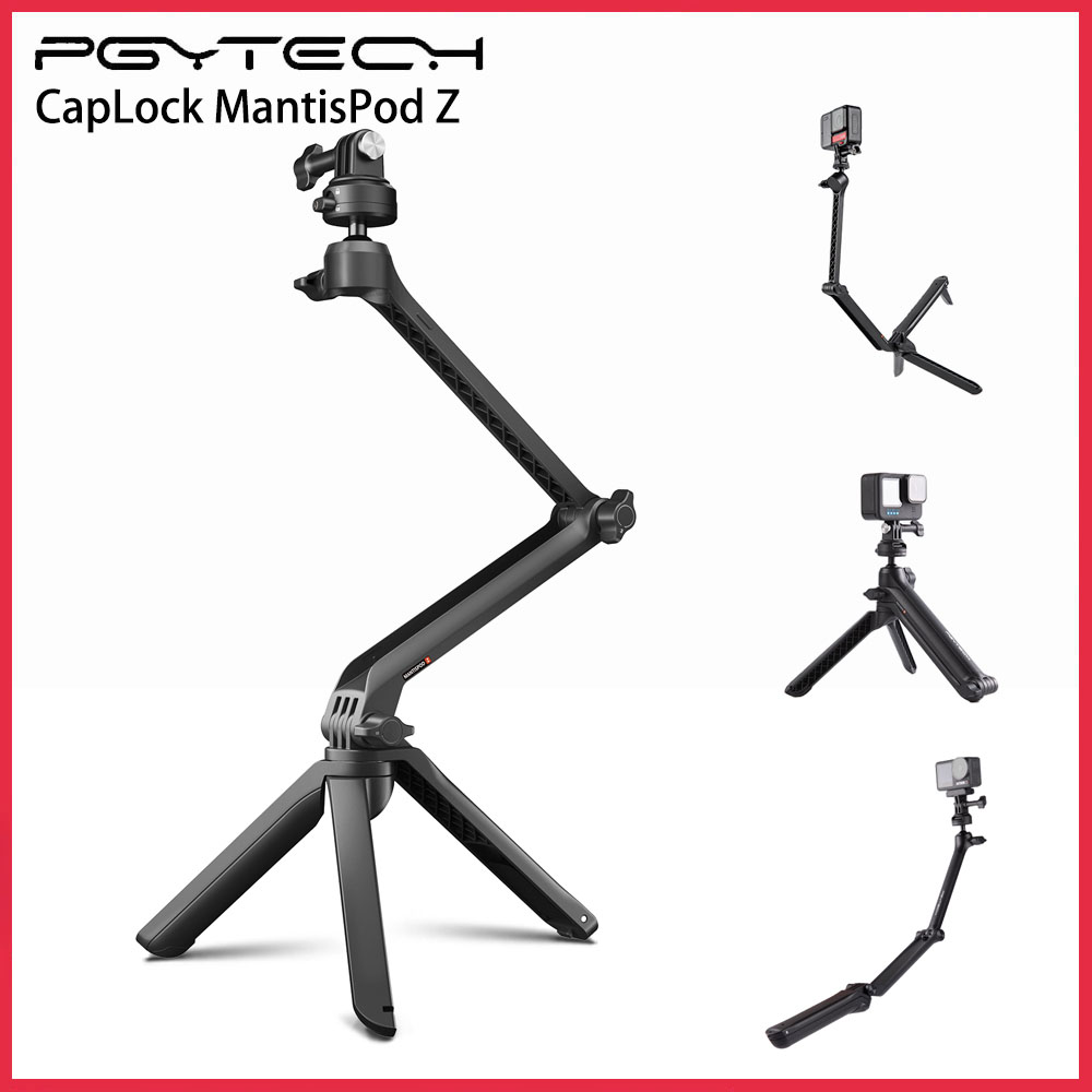 PGYTECH 3 vie treppiede Mantispod Z Video Vlogger impermeabile Selfie Stick impugnatura per OSMO Action Gopro Hero 12 11 10 9 Insta360