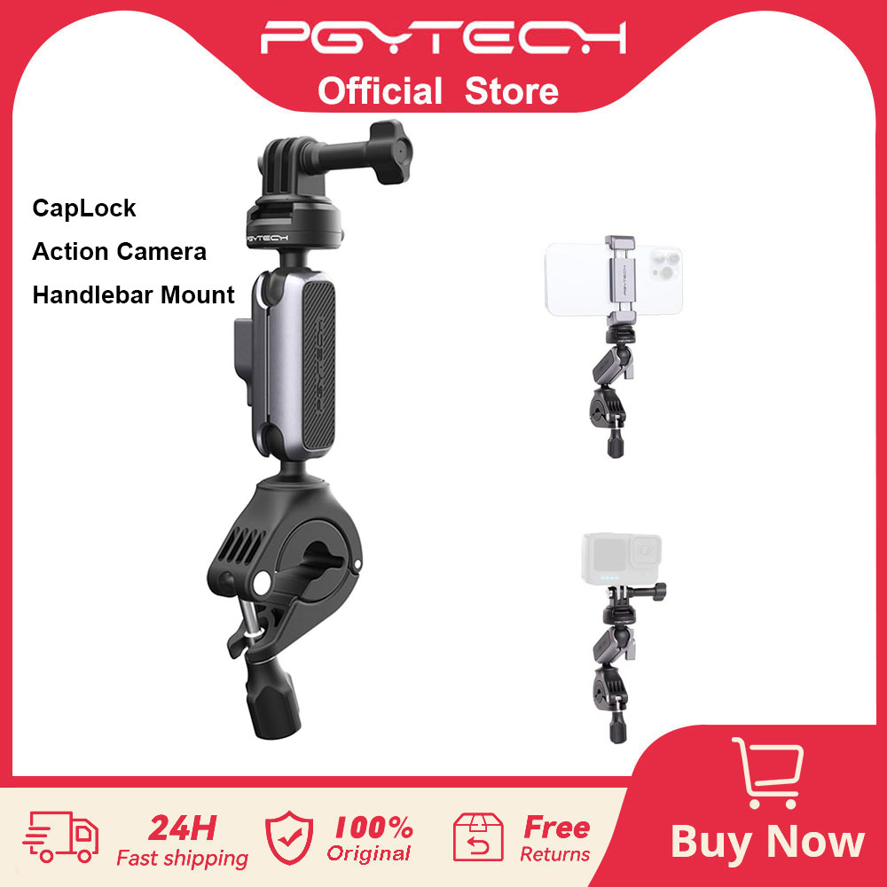 PGYTECH CapLock Bike Moto Manubrio Staffa di Montaggio Per DJI OSMO Action 4/3/2, POCKET 3, Gopro Hero 12/11/10/9