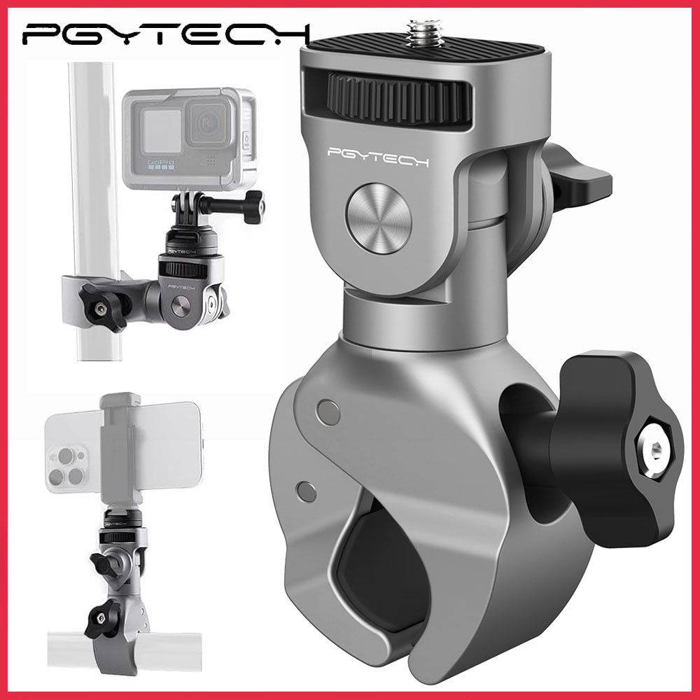 PGYTECH Super Clamp Mount 17mm a 37mm 1/4 "Adattatore a vite per smartphone con fotocamera da ciclismo serie bicicletta/veicolo
