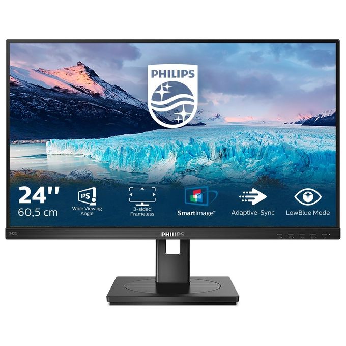 Philips 242S1AE-00 Serie S Monitor PC 23.8'' IPS LED FHD 1920x1080 75Hz 4ms SoftBlue Pivot VGA DVI HDMI DP colore Nero Philips 242S1AE-00 Serie S Monitor PC 23.8'' IPS LED FHD 1920x1080 75Hz 4ms SoftBlue Pivot VGA DVI HDMI DP colore Nero
