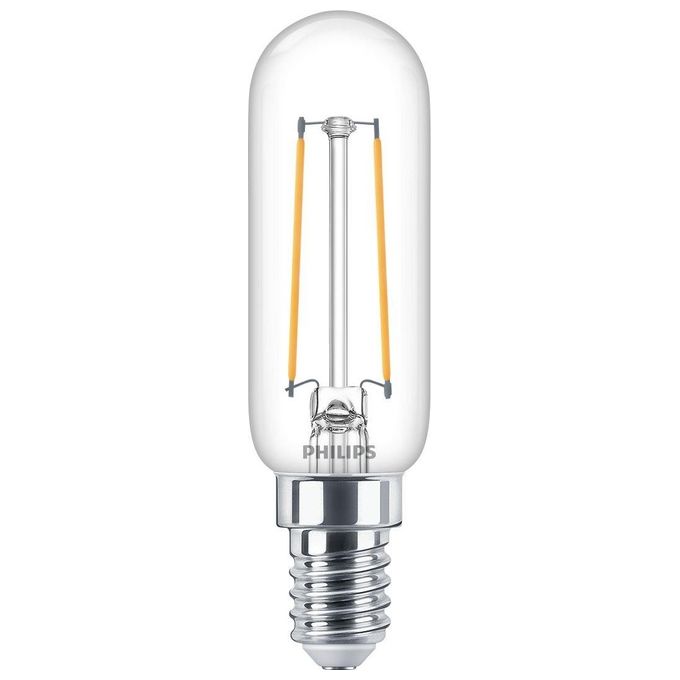 Philips 929001949055 Lampadina LED Tubolare T25L Attacco E14 2,1W 25W 250lm 2700K Luce Bianca Calda colore Trasparente Philips 929001949055 Lampadina LED Tubolare T25L Attacco E14 2,1W 25W 250lm 2700K Luce Bianca Calda colore Trasparente