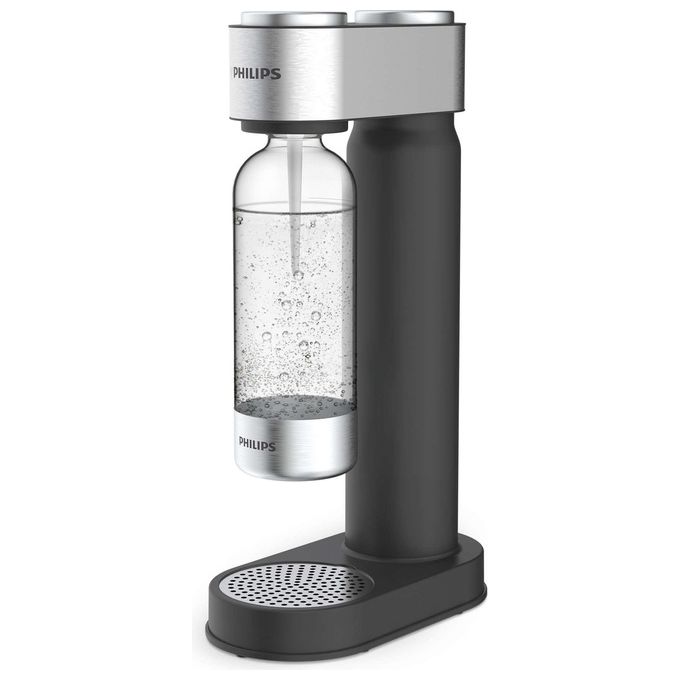 PHILIPS ADD4902BK-10 GoZero Gasatore per Acqua Manuale con Bottiglia 1 L e Bombola CO2 Colore Nero opaco