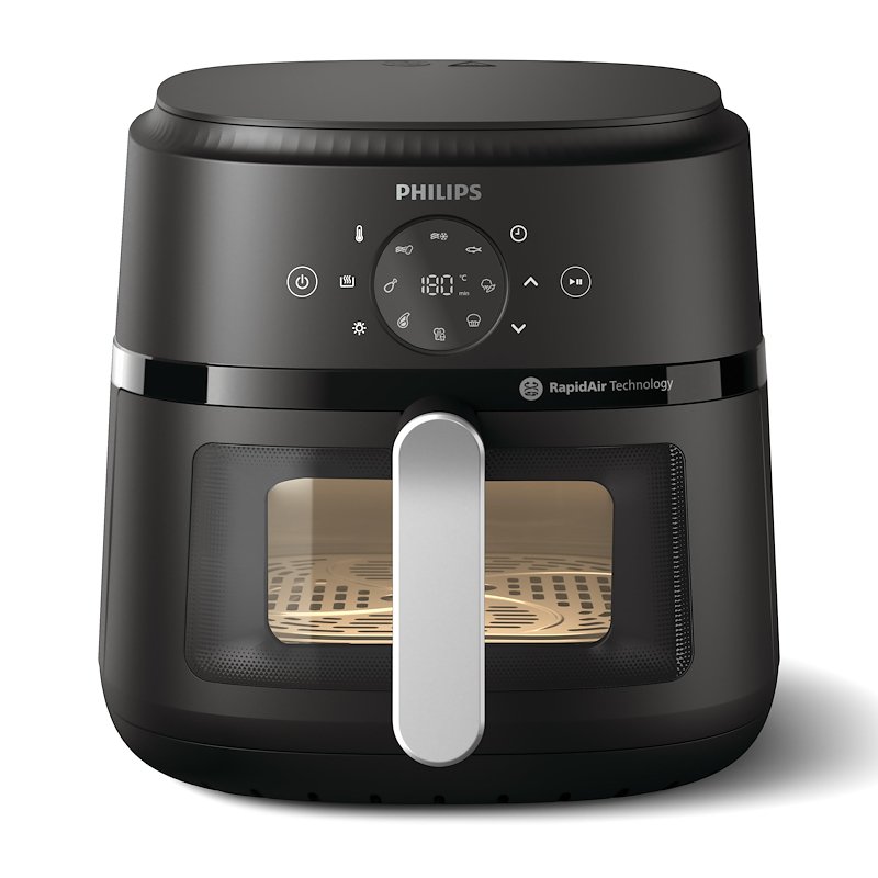 PHILIPS Airfryer Serie 2000 da 6.2L NA231/00 FRIGGITRICE AD ARIA, capacità 6,2 l, Max potenza 1700 W, Nero