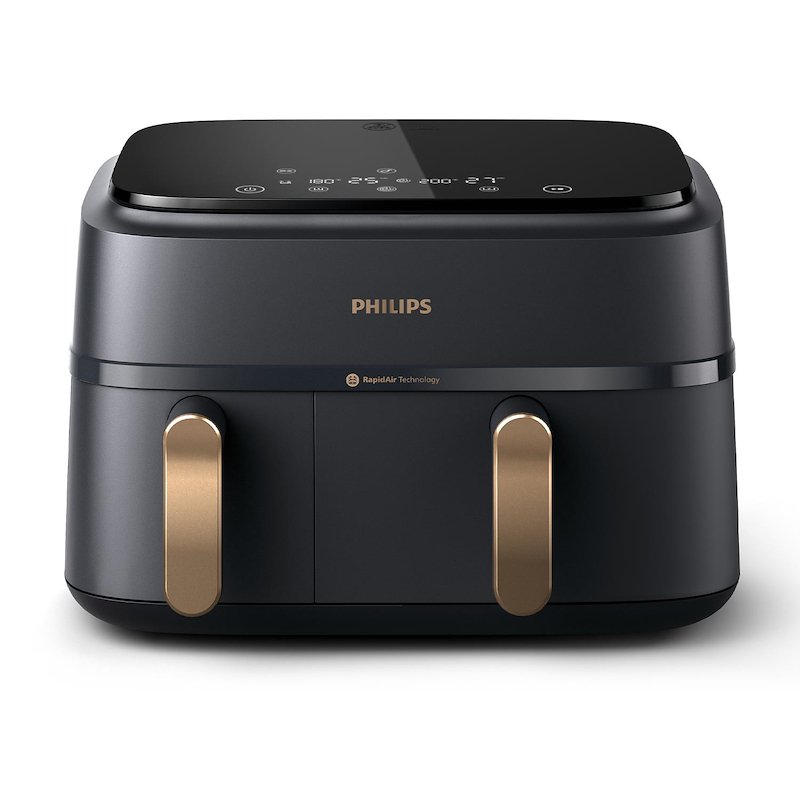 PHILIPS Airfryer Serie 3000 9.0L FRIGGITRICE AD ARIA, capacità 9 l, Max potenza 2750 W, Nero/oro