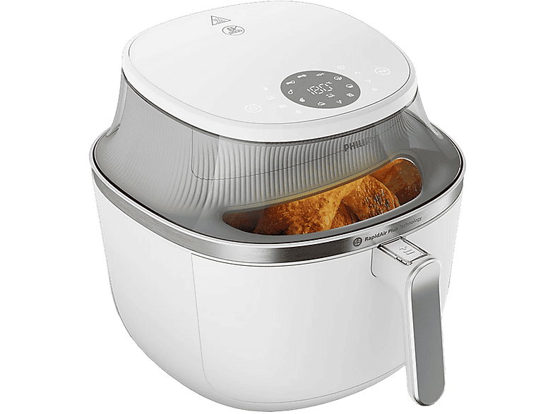 PHILIPS Airfryer Serie 3000 da 7.2L NA341/10 FRIGGITRICE AD ARIA, capacità 7,2 l, Max potenza 2000 W, Bianco