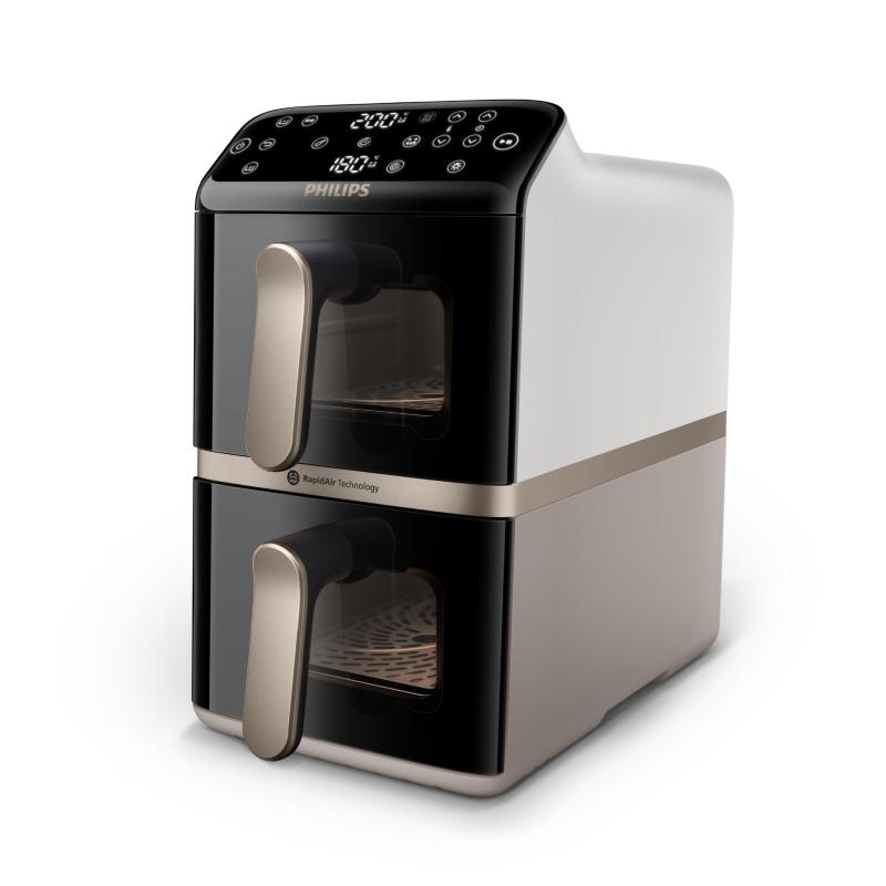 PHILIPS Airfryer Verticale Serie 4000 da 10L NA462/80 FRIGGITRICE AD ARIA, capacità 10 l, Max potenza 2750 W, 6 programmi, 40 °C a 200 °C, Bianco