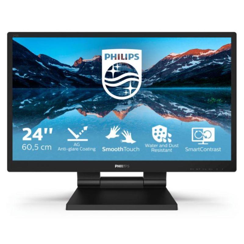 Philips b line 242b9tl 24 led full hd touch screen 16:9 60hz 5ms 1.000:1 altoparlanti - 1 x hdmi 1 x vga - 1 x displayport nero