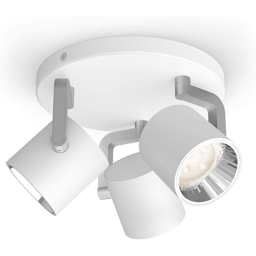 Philips - Faretto Byrl, 3 Punti Luce, Led Sceneswitch, Metallo Bianco [classe Di Efficienza Energetica A]