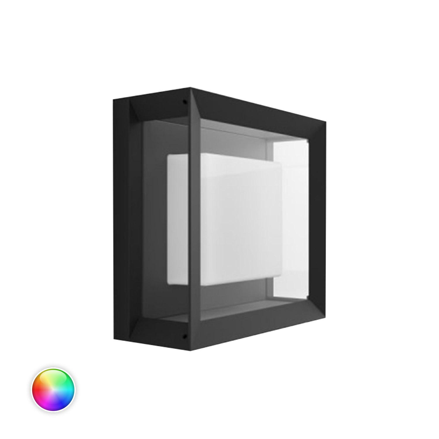Philips Hue White And Color Ambiance Econic, Lampada Smart Led Da Parete Per Esterni, Led Integrato, 15w, Nero Philips Hue White And Color Ambiance Econic, Lampada Smart Led Da Parete Per Esterni, Led Integrato, 15w, Nero