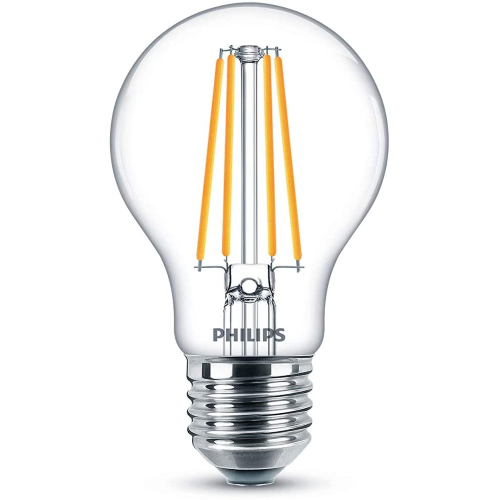 Philips - Lampadina Led Classic A Gocciacon Filamento A Vista 75w E27 Ww A60 - Non Dimmerabile - Luce Bianca Calda
